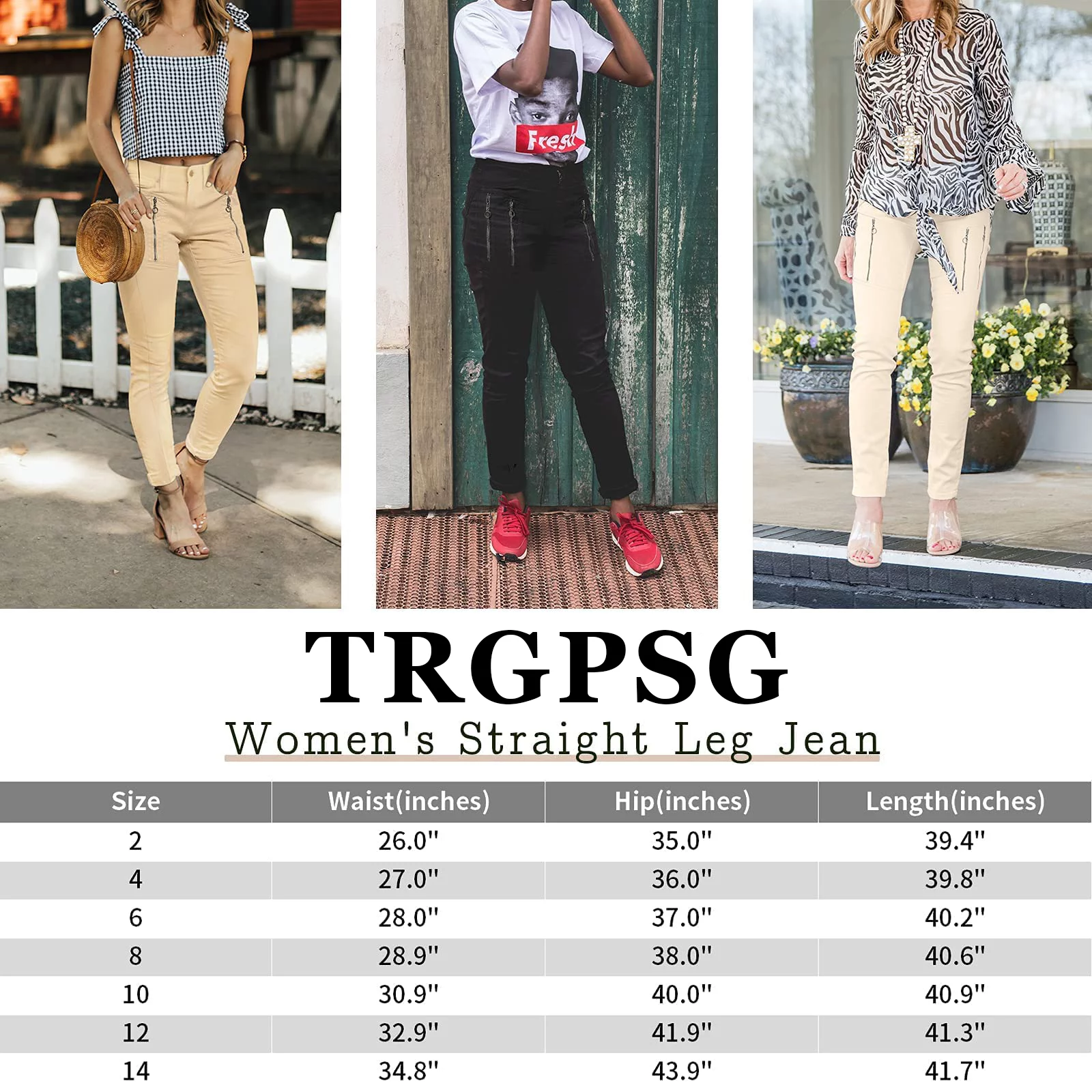 TRGPSG Women's High Waist Slim Fit Casual Pants Stretch Straight Leg Chino Pants