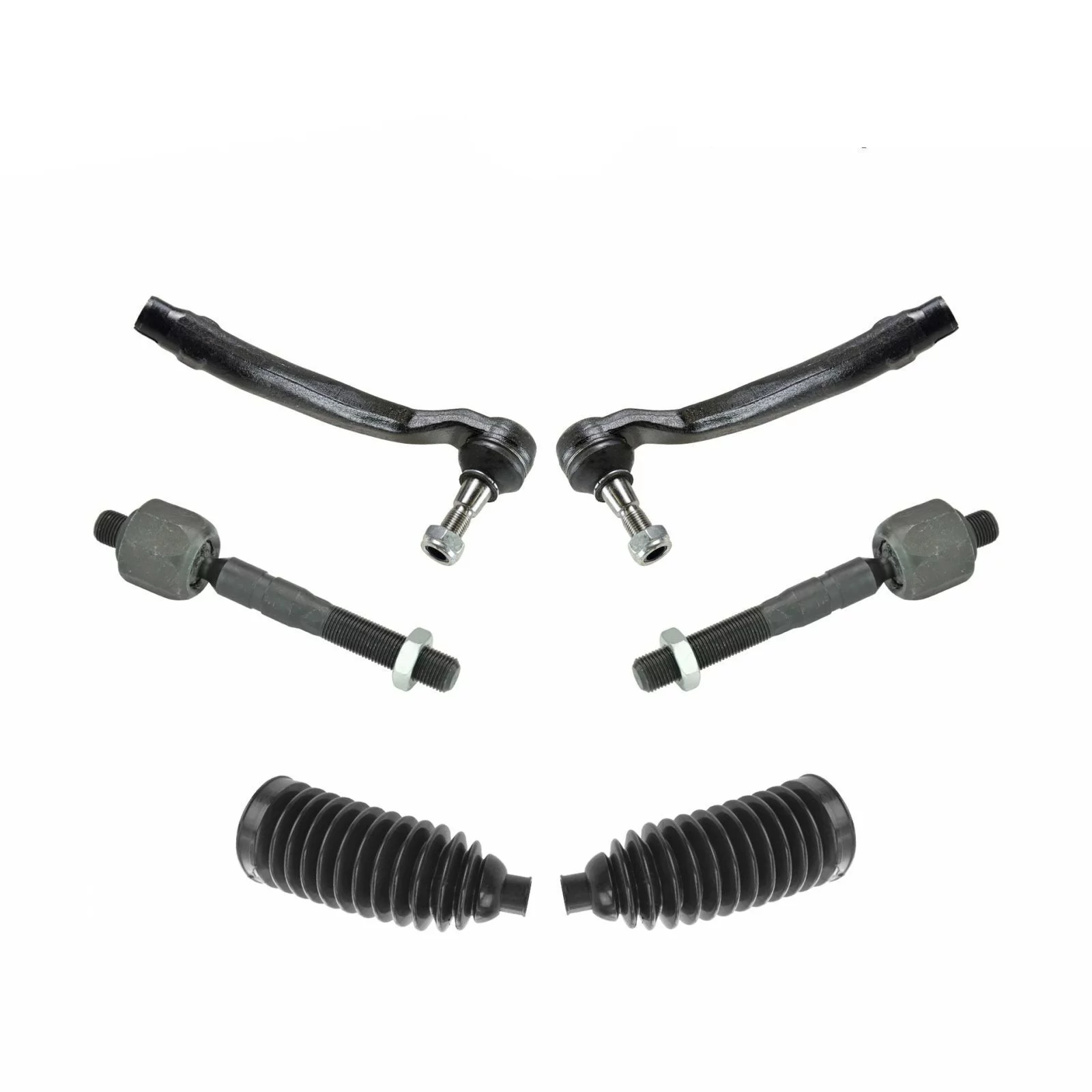 Inner Outer Tie Rod End w/ Rack & Pinion Boot Bellow Set For Benz ML-Class ML