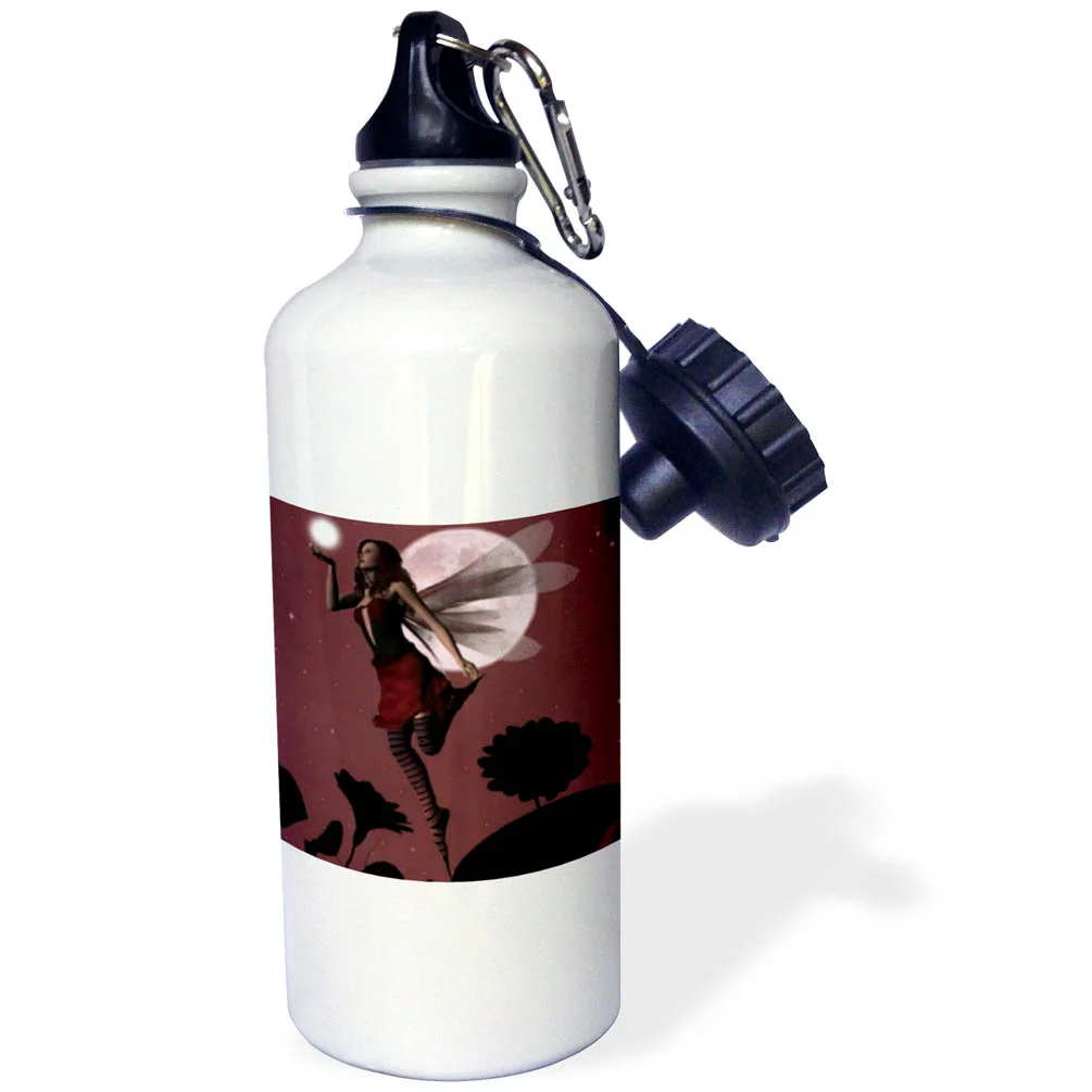Lovely Fairy With Full Moon And Magic Light Ball 21 oz Sports Water Bottle wb-23204-1