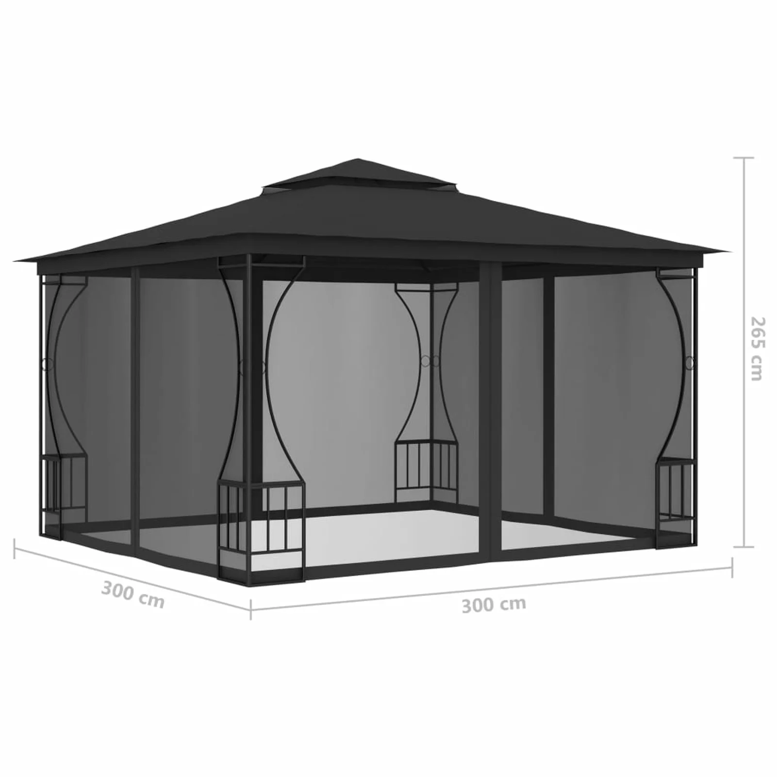 ametoys Gazebo with Nets 9.8'x9.8'x8.7' Anthracite