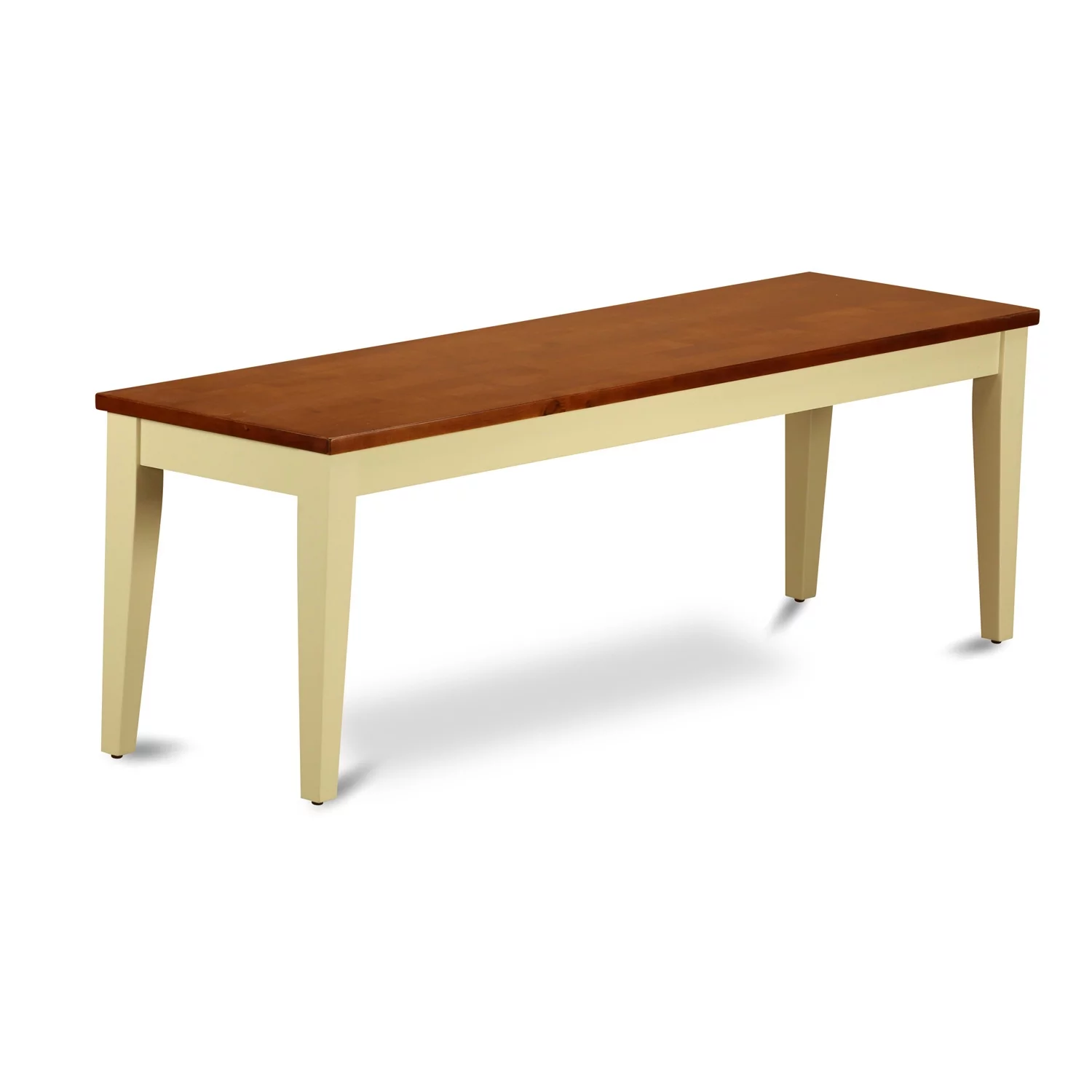 Dinette Table Set -Table And Dining Chairs-Finish:Buttermilk & Cherry,Number of Items:6,Shape:Rectangular,Style:Wood Seat