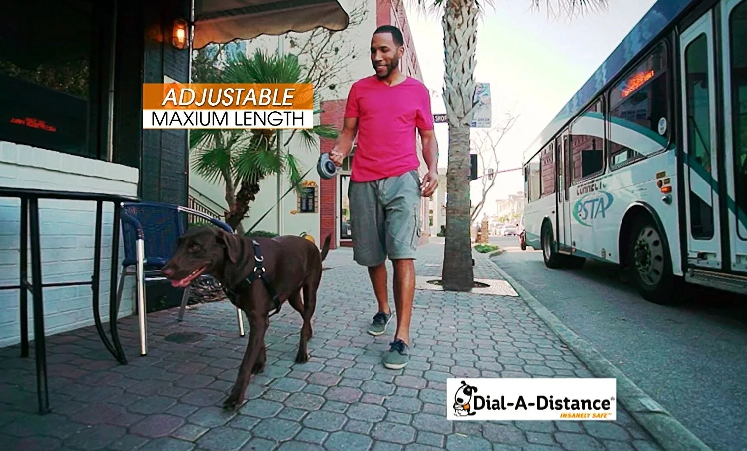 Dial-A-Distance Adjustable Retractable Dog Leash, Medium