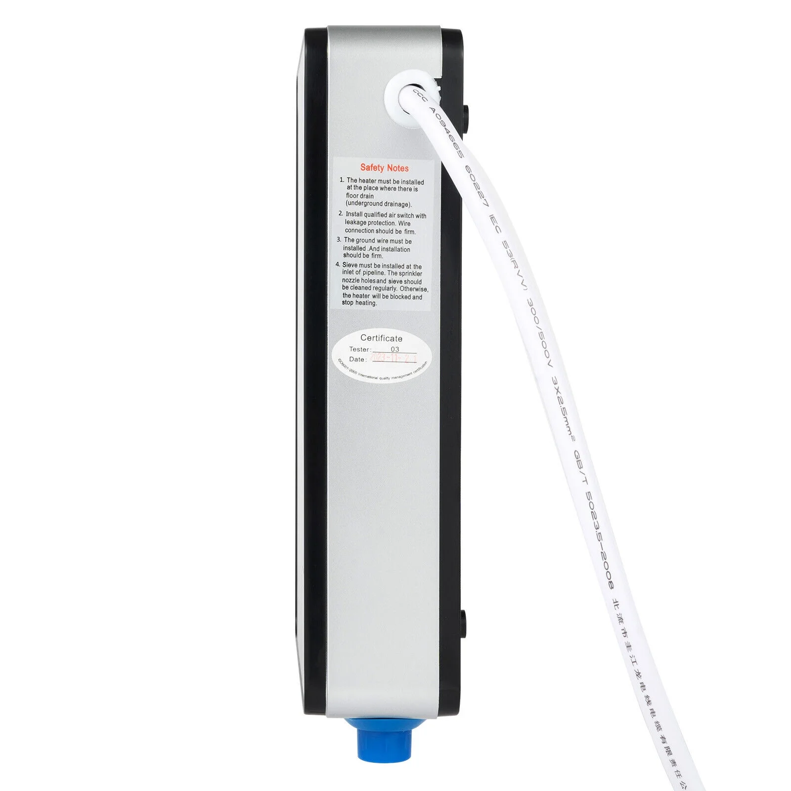 Instant Electric Tankless 6500W Home Hot Water Heater Whole House Black 220V 8L