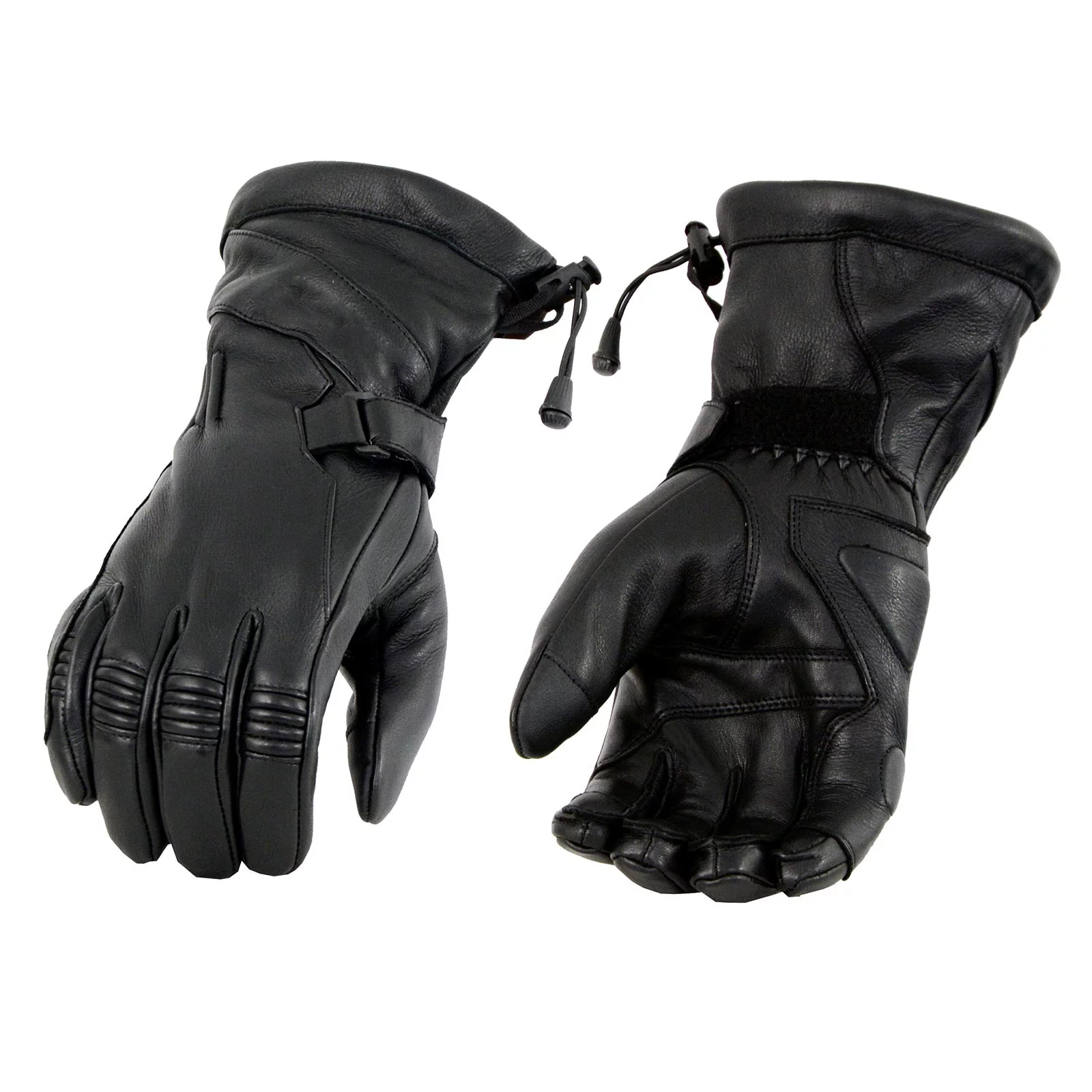 Milwaukee Leather MG7518 Men's Black Deerskin Gauntlet Motorcycle Hand Gloves w/ i-Touch Screen Compatibility X-Small