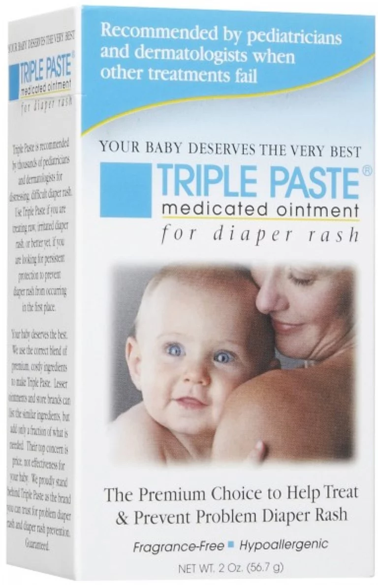 Triple Paste Medicated Ointment for Diaper Rash 2 oz (Pack of 2)