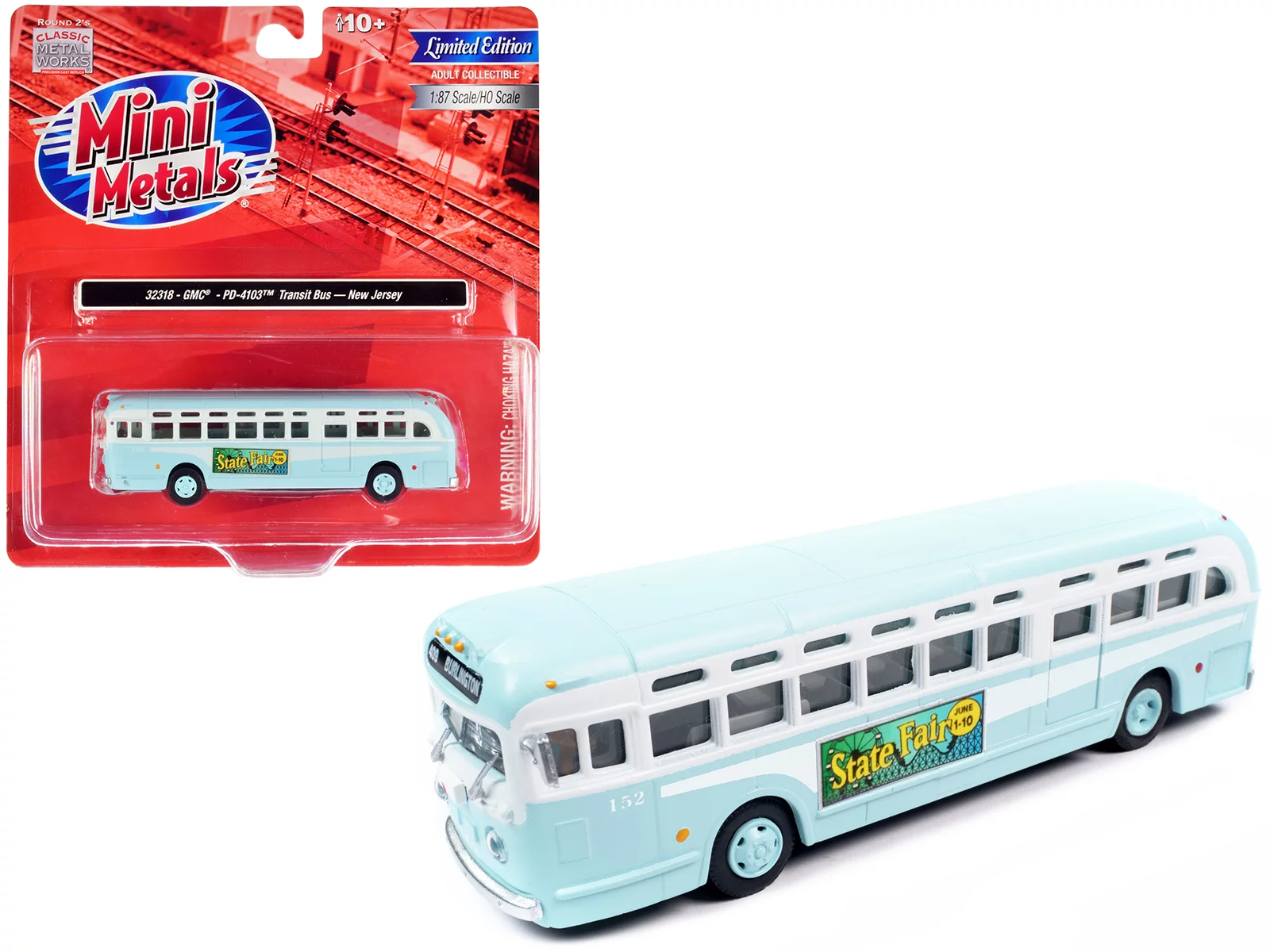 Diecast GMC PD-4103 Transit Bus #152 Light Blue 