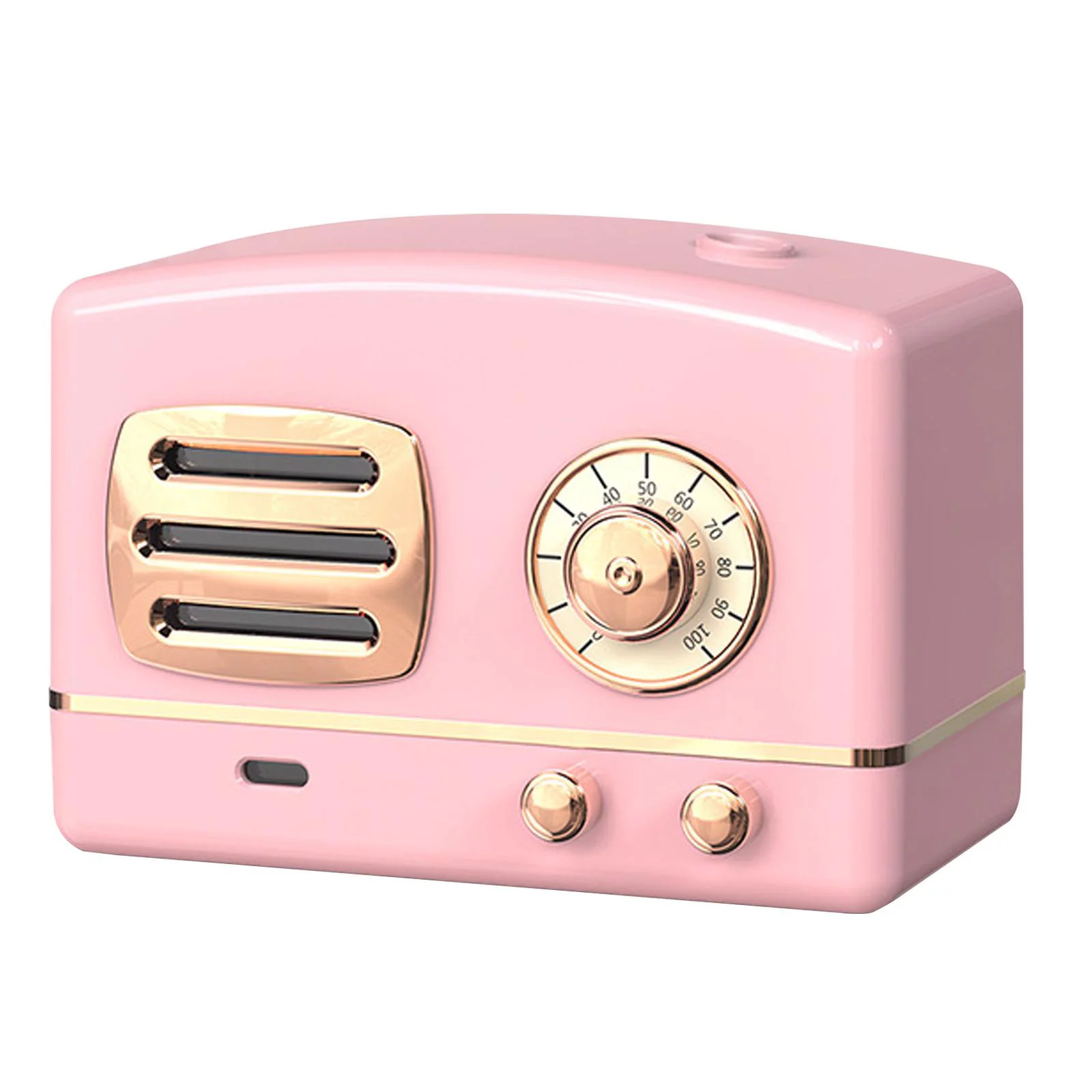 Portable Humidifier Oil Diffuser Quiet Retro USB Night Light for Baby Room Bedroom Home , Pink