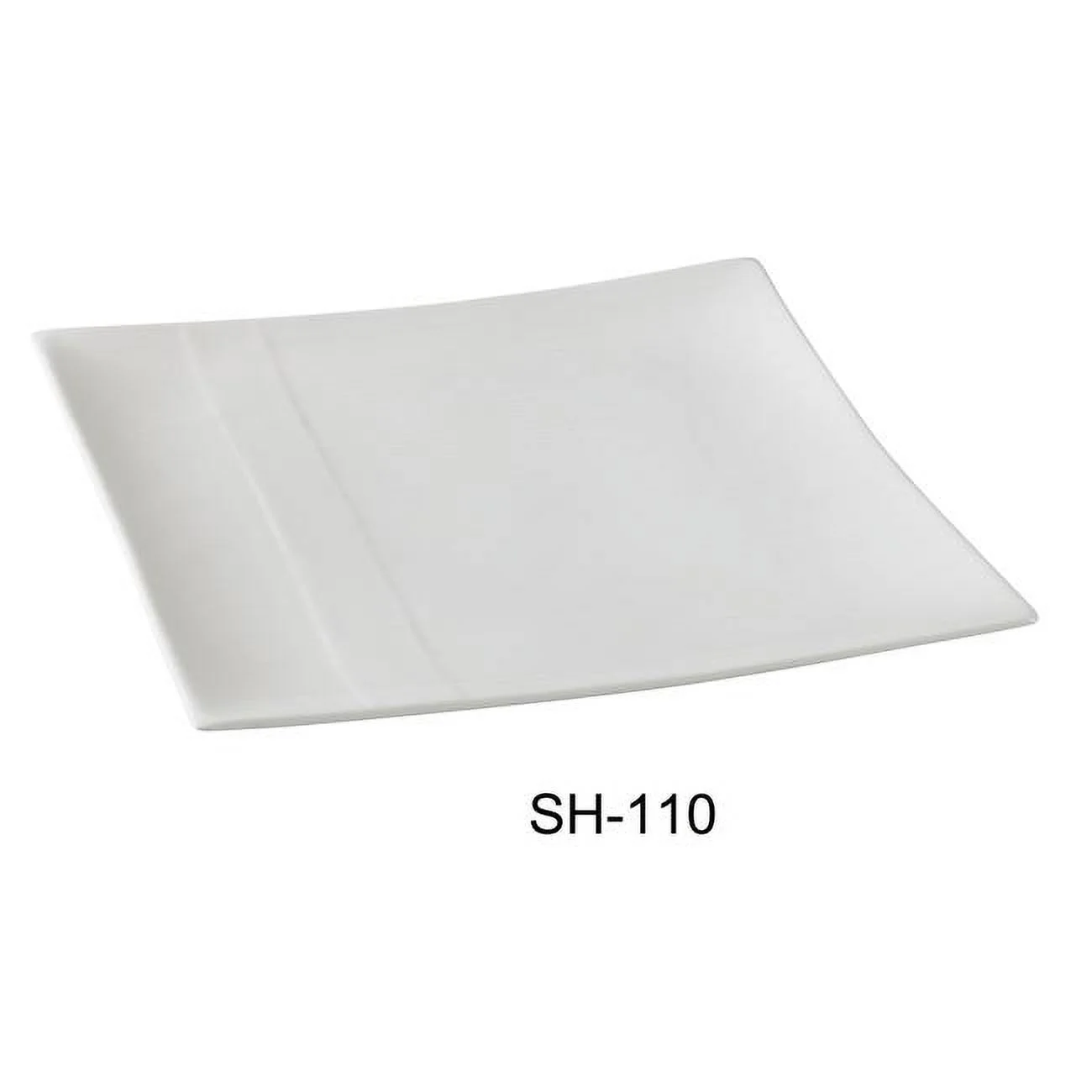 10.25 in. Porcelain Square Plate, Bone White - Pack of 24