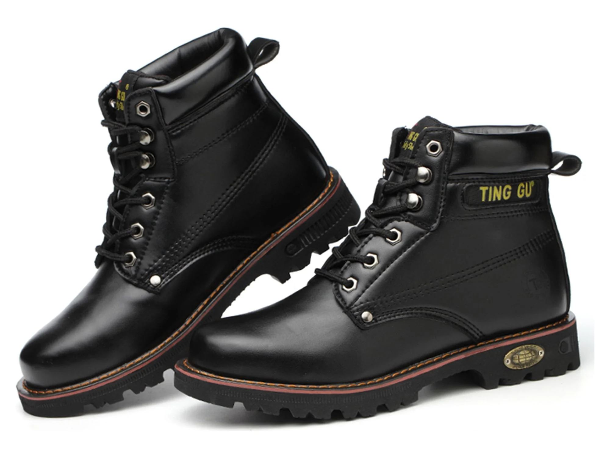 Leather Steel Toe Work Boots for Men Waterproof Safety Shoes Construction Working Sneakers Nonslip Outdoor Hiking Boots