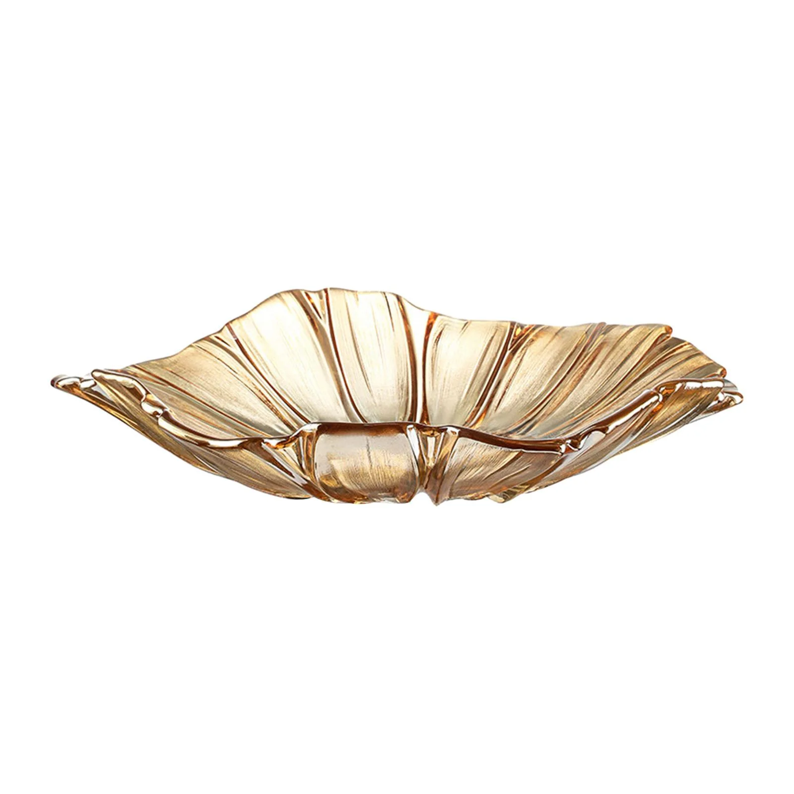 Tongina Fruit Plate Glass Fruit Bowl Decorative Salad Desert Plates Snack Plates Fruit Holder for Dessert Snacks Fruit Veggies Kitchen Brown Shallow