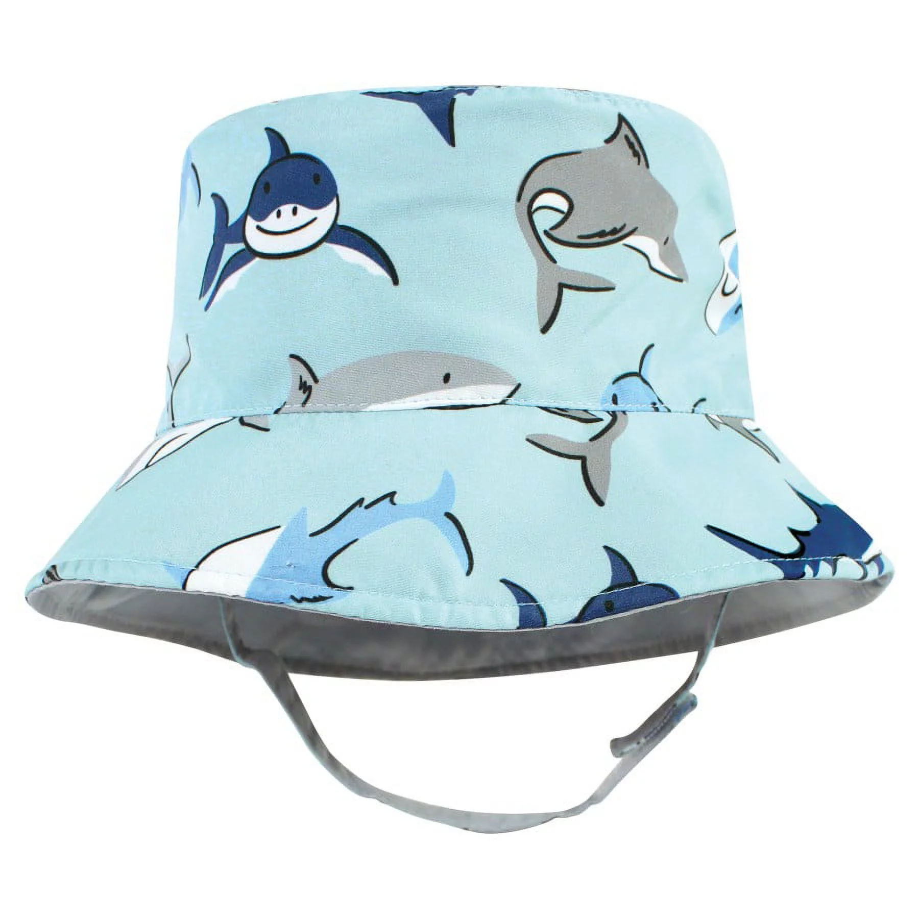 Hudson Baby Infant Boy Sun Protection Hat, Shark Stripe, 0-12 Months