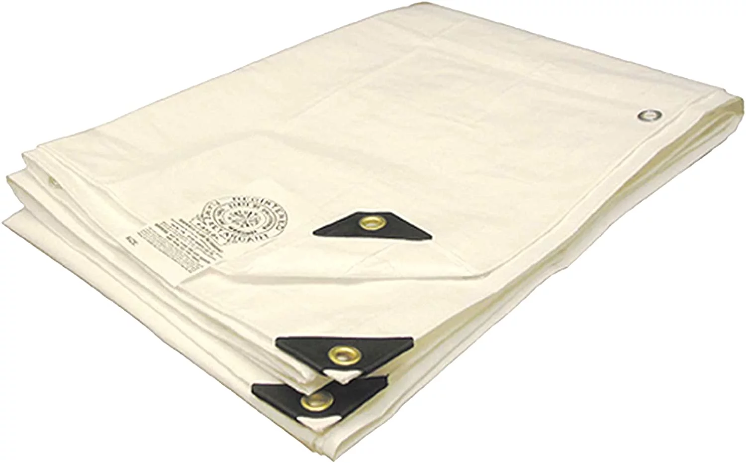 Tarps Now Waterproof Fire Retardant Poly Tarp with Grommet- White (06'x10')