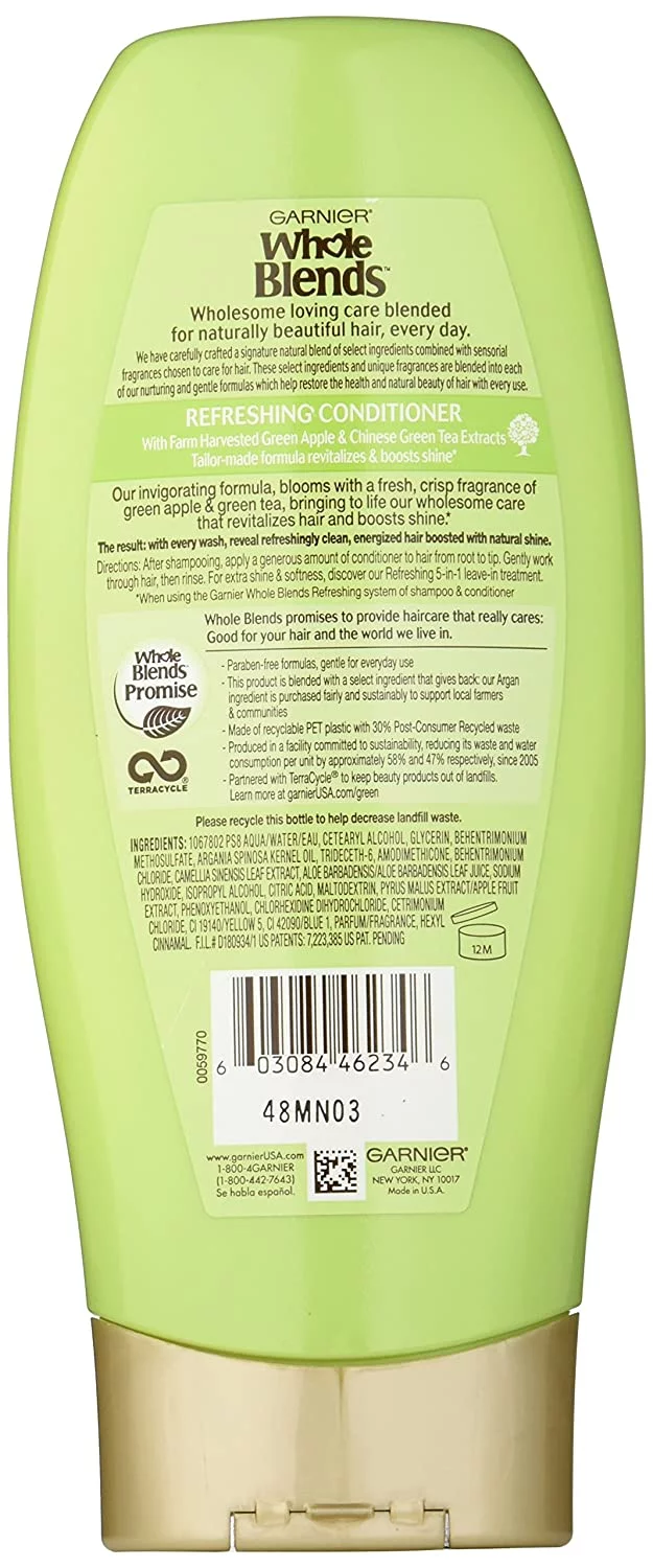 Garnier Whole Blends Conditioner With Green Apple & Green Tea Extracts, 12.5 Fl. Oz.