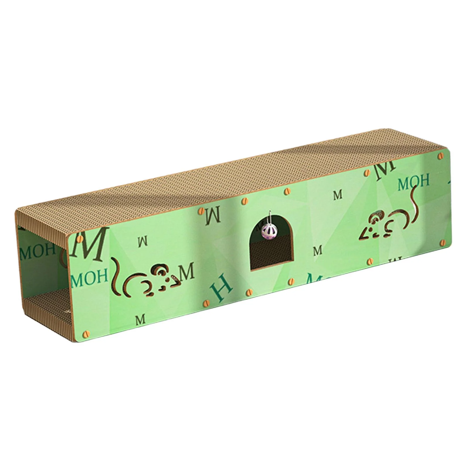 oshhnii Cats Scratcher Cardboard Cat Rest and Play for Indoor Cat Cats Family Rabbit large green