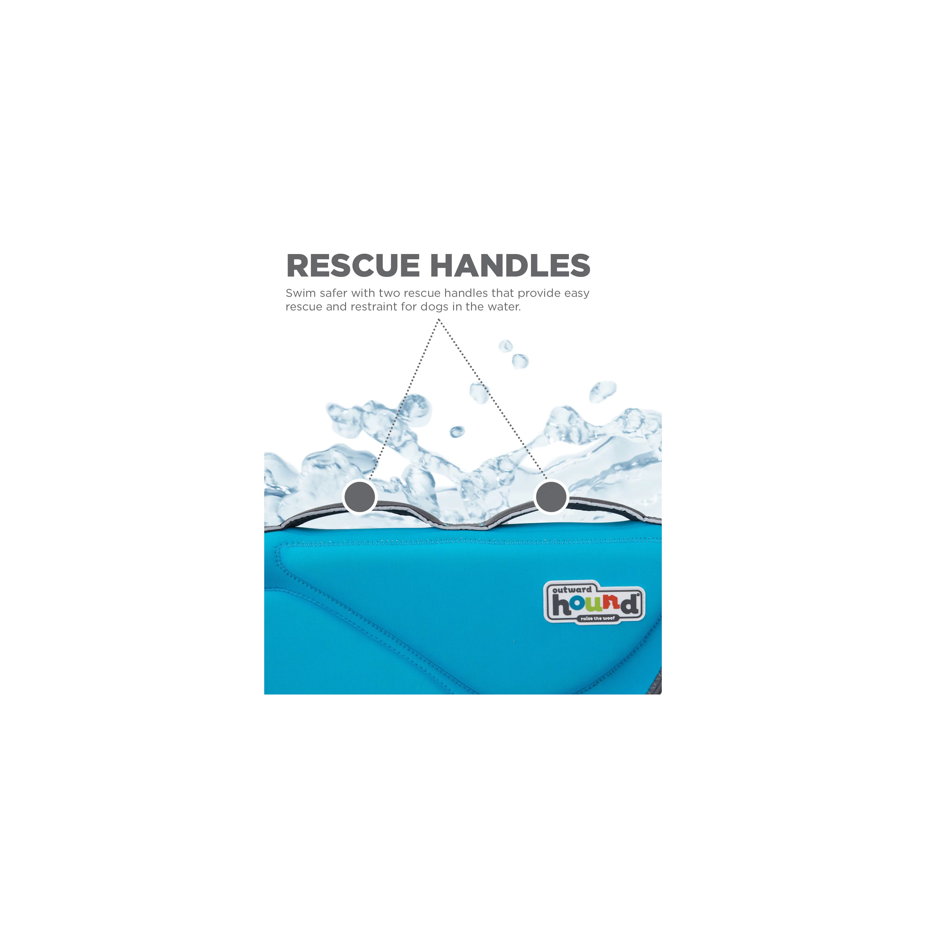 Outward Hound Dawson Swim Dog Life Jacket, Blue, Medium