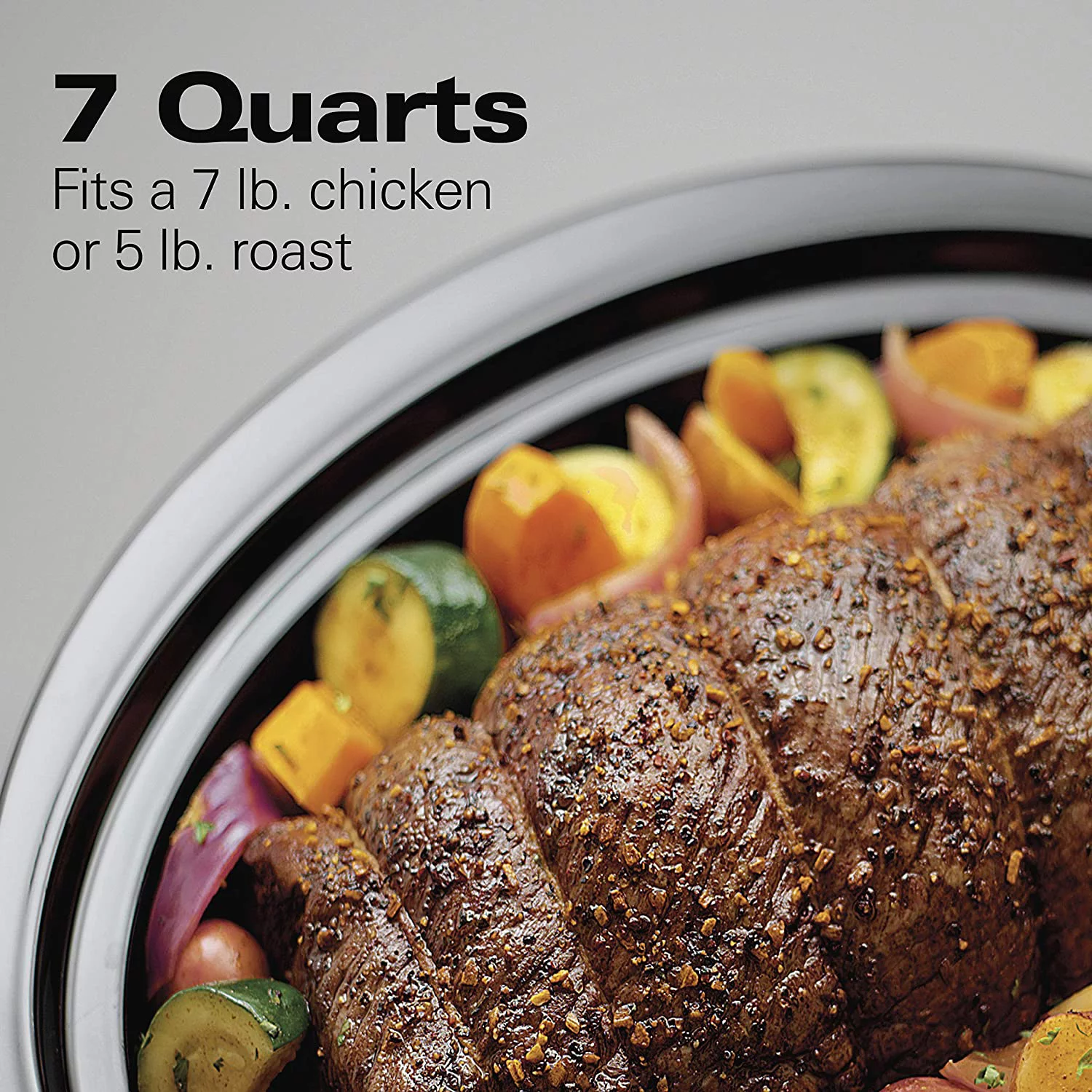 Hamilton Beach Portable 7-Quart Programmable Slow Cooker With Lid Latch Strap for Easy Transport, Dishwasher-Safe Crock, Black (33474)