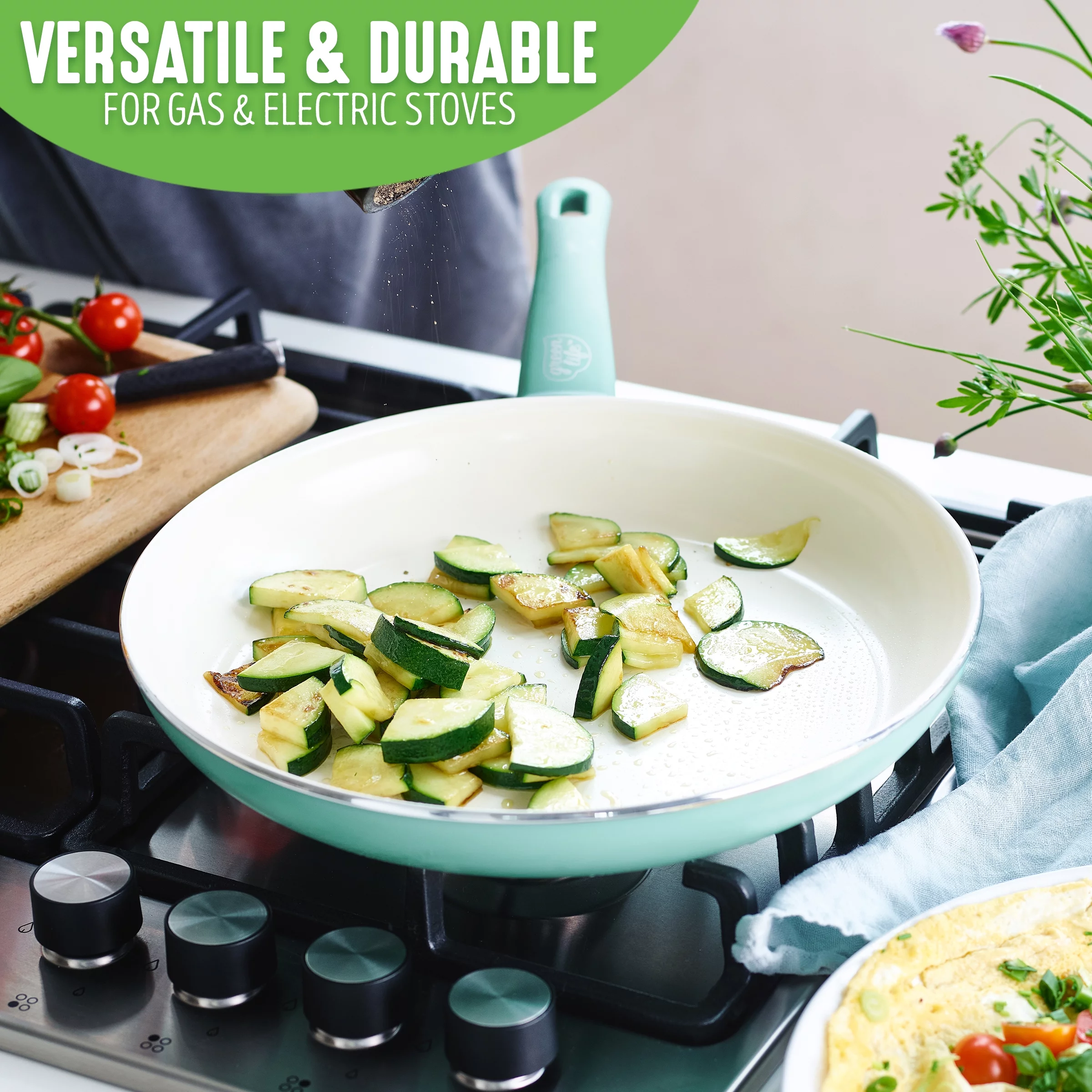 GreenLife Soft Grip Healthy Ceramic Nonstick, Frying Pan, Skillet, 12