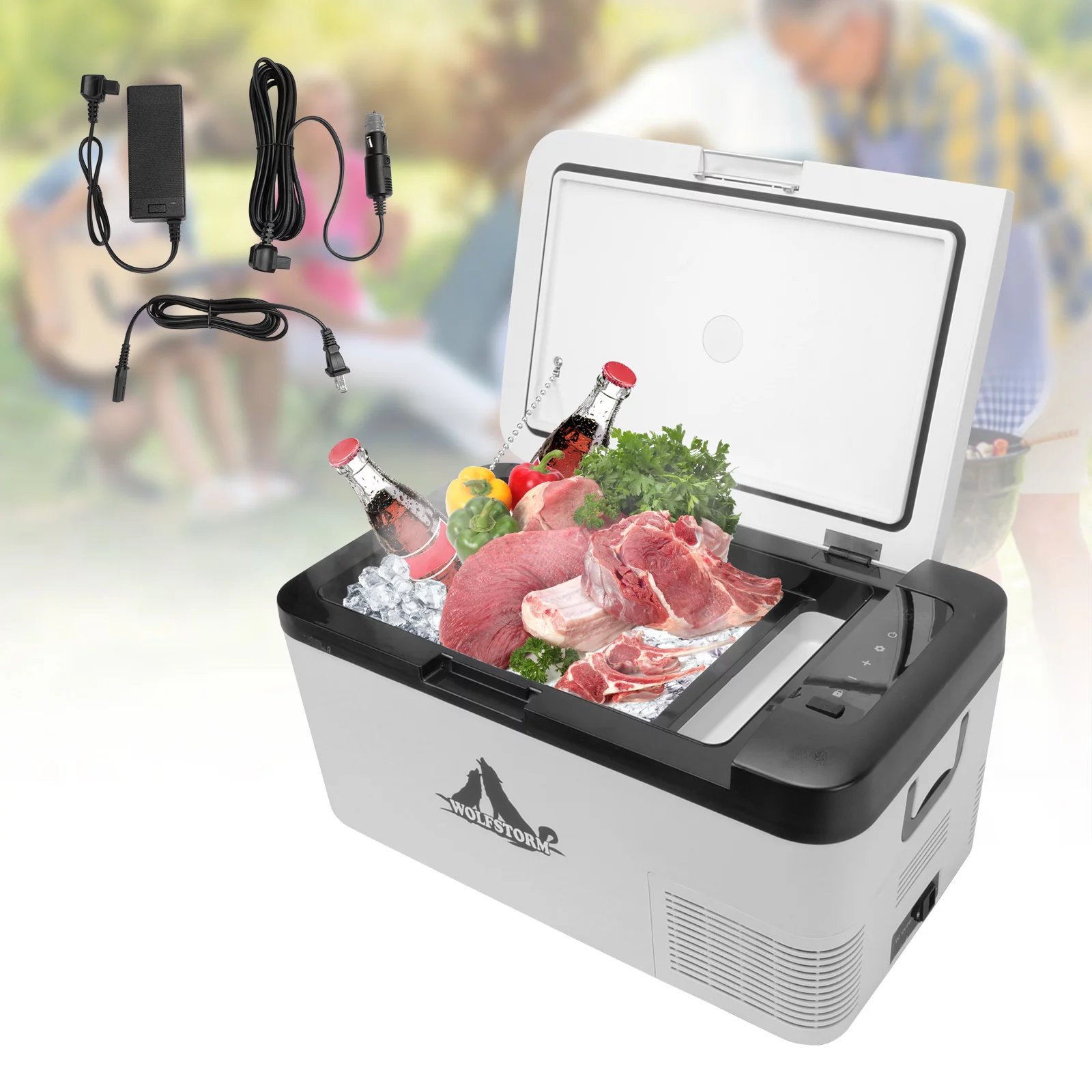 WOLFSTORM 18L Portable Car Refrigerator,Car Travel Truck Cooler Camping Freezer 12V 24V Mini Fridge For Jeep, RV, Van, Vehicle, Boat, Camping Fridge Portable(-4℉~68℉)