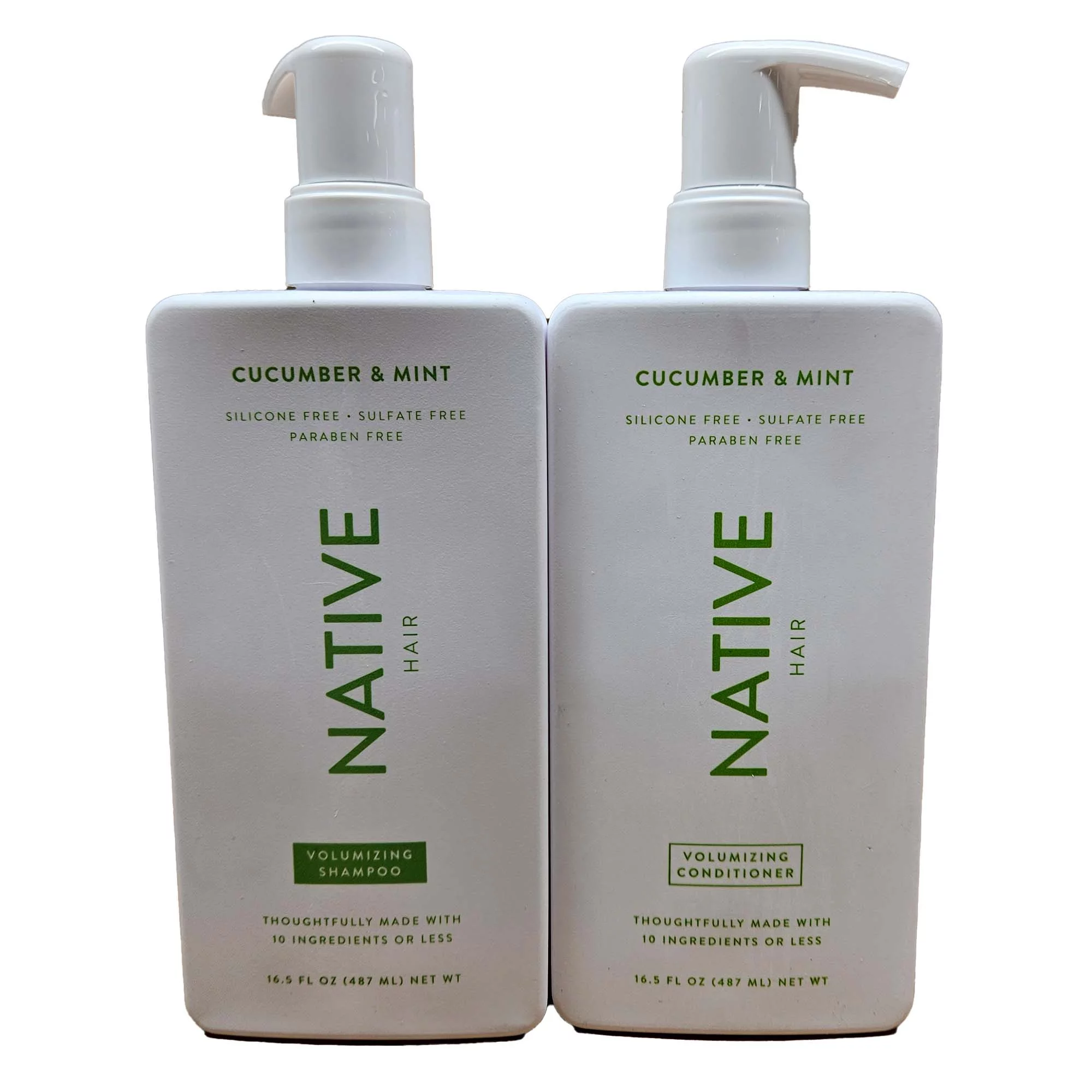 Native Cucumber & Mint Volumizing Shampoo Conditioner Set 16.5 oz | Free 2 Day Shipping