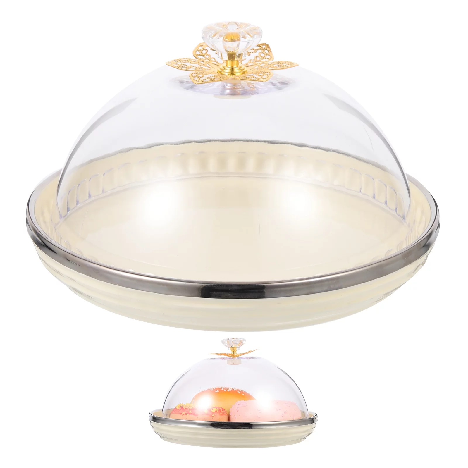HOMEMAXS 1 Set of Covered Cake Plate Ceramic Cake Stand with Dome Decorative Cake Plate Serving Platter
