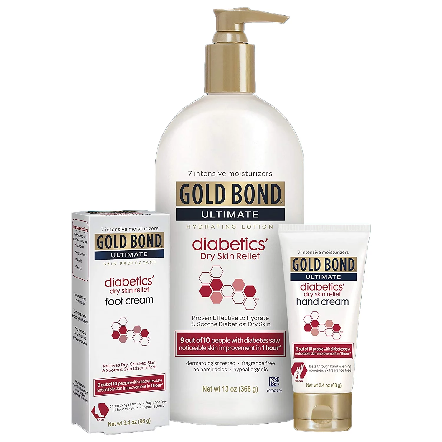 4 Pack - Gold Bond Diabetic Skin Relief Foot Cream 3.4 oz Each