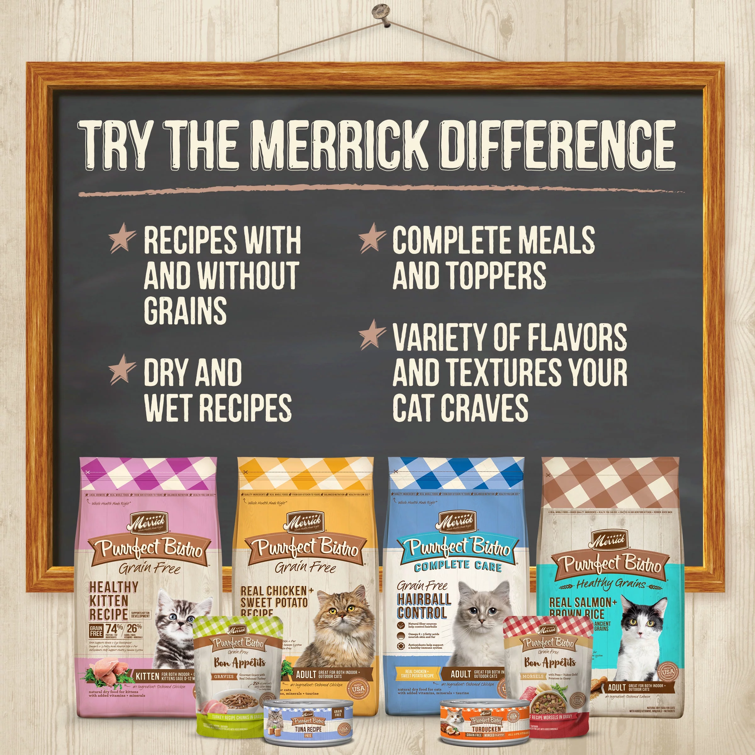 (24 Pack) Merrick Purrfect Bistro Grain Free Wet Cat Food Chicken Recipe Pate, 5.5 oz Cans