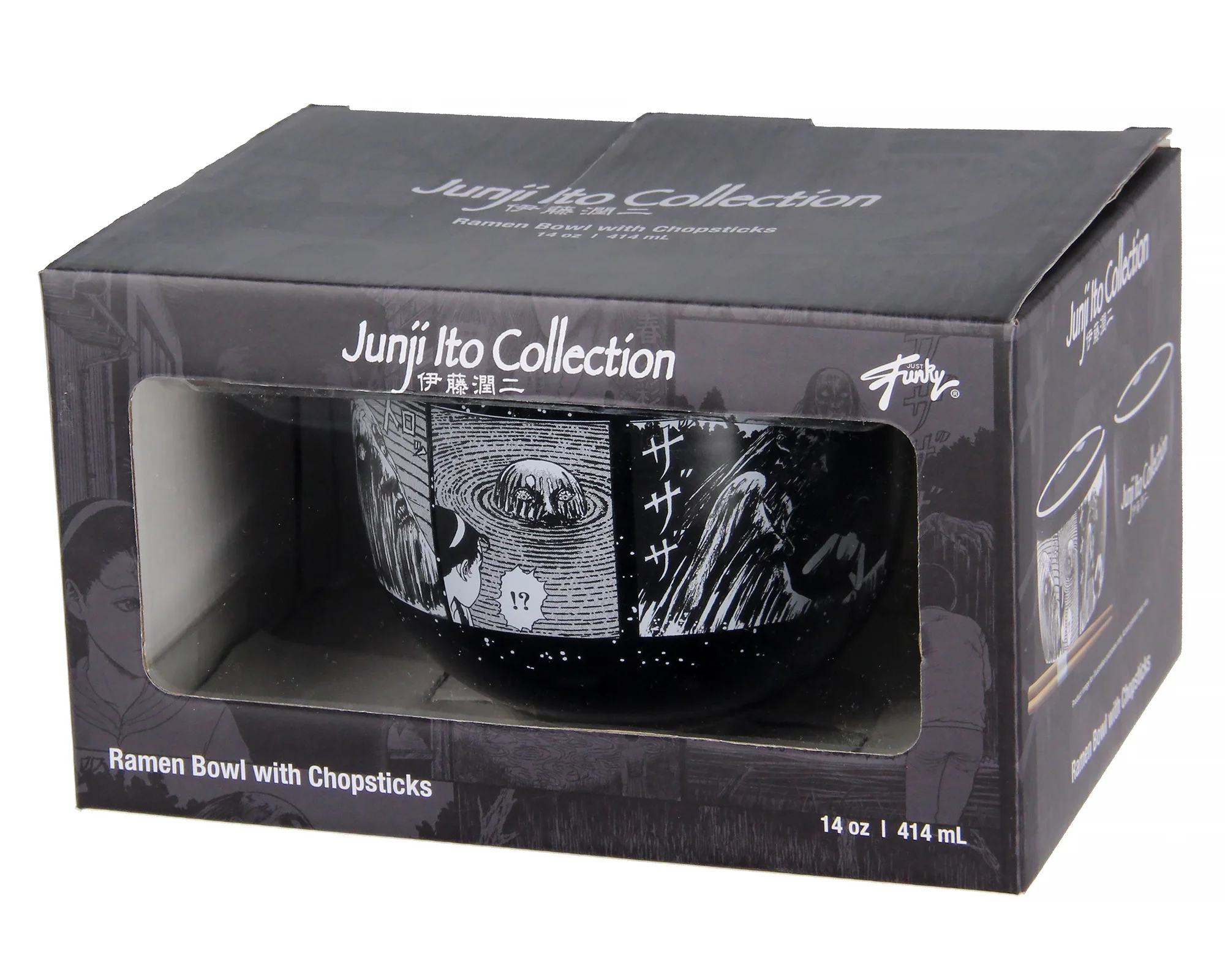 Junji Ito Collection Manga Anime Ramen Bowl Bundle with Bowl, Bamboo Chopsticks Set