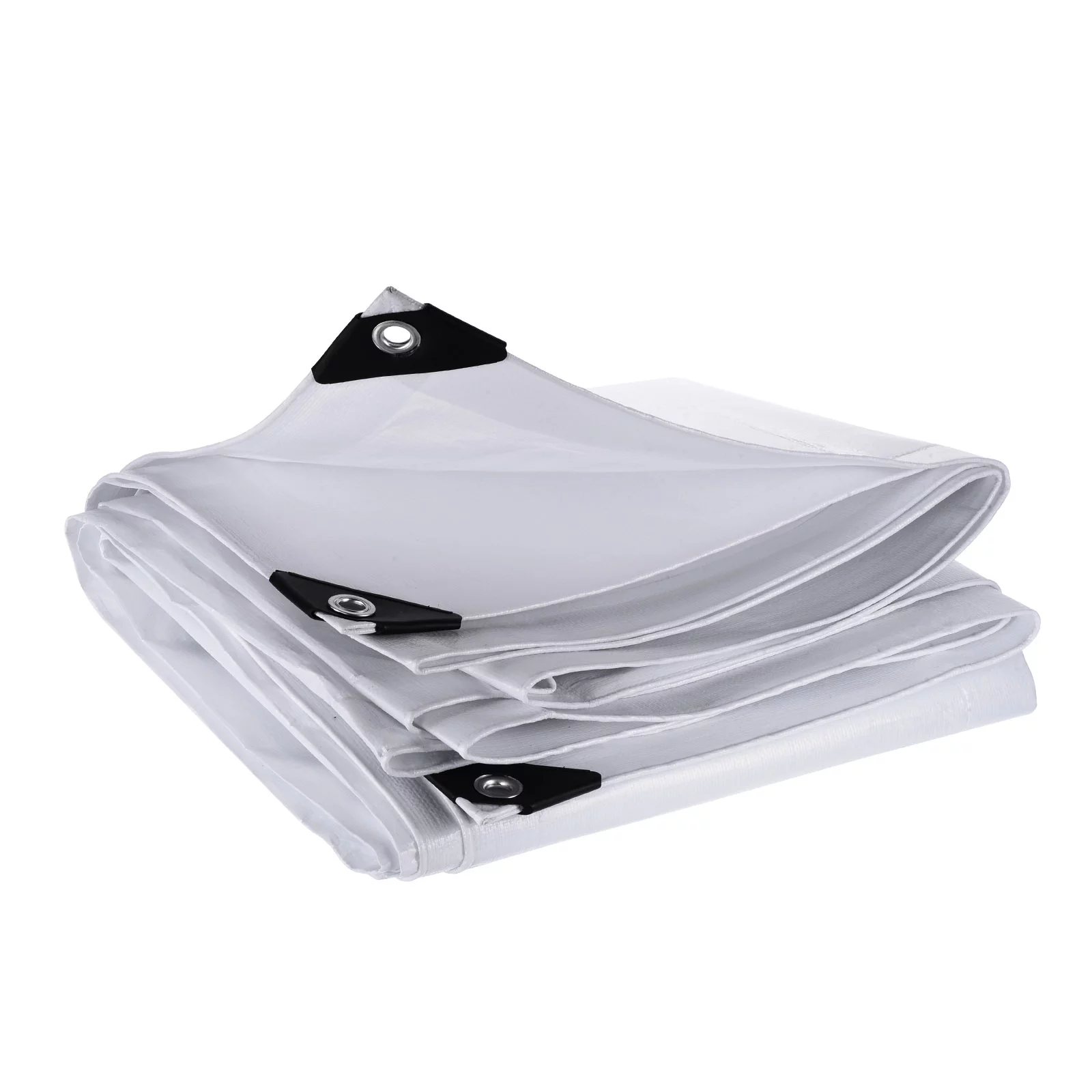 Uxcell 10x7ft Heavy Type Waterproof PE Outdoor Tarp Cover Tarpaulin for Roof Cargo, White