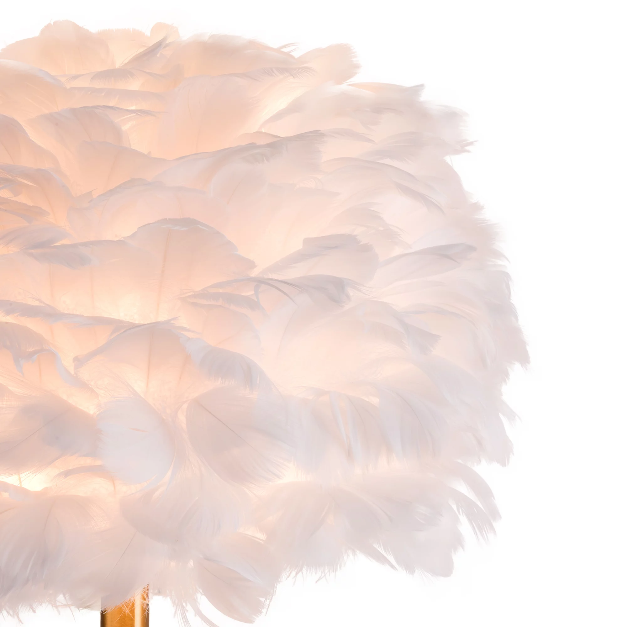 Feather Floor Lamp,Modern Floor Lamp with White Feather Shade,Bright Floor Lamp for Living Room Reading House Bedroom