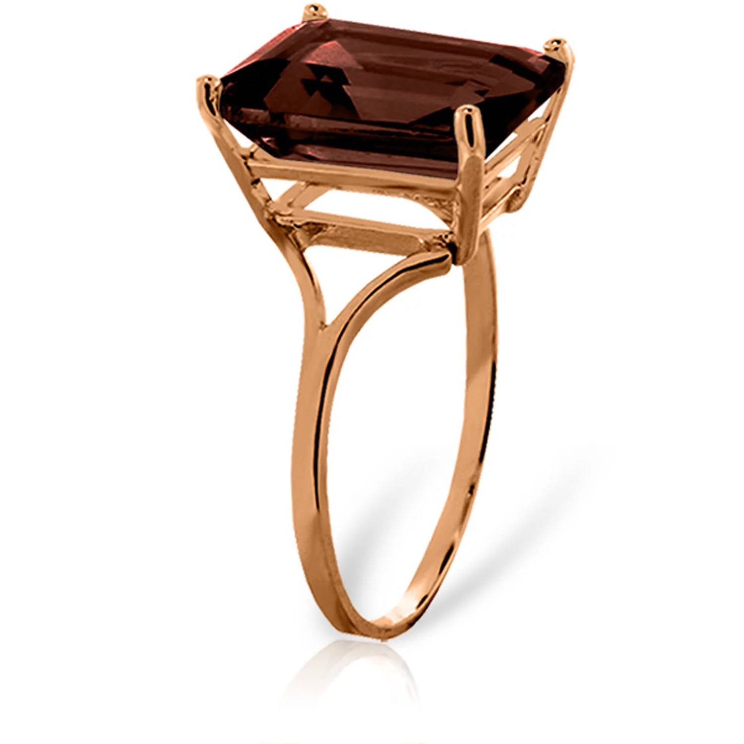 Galaxy Gold 14k Rose Gold Ring with Natural Octagon-shaped Garnet - Size 8.5