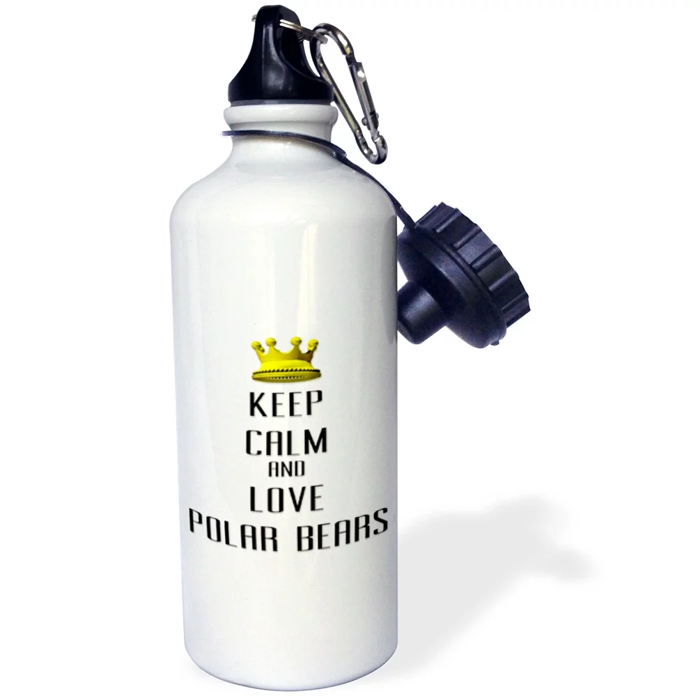 Gold Crown Keep Calm And Love Polar Bears 21 oz Sports Water Bottle wb-121250-1