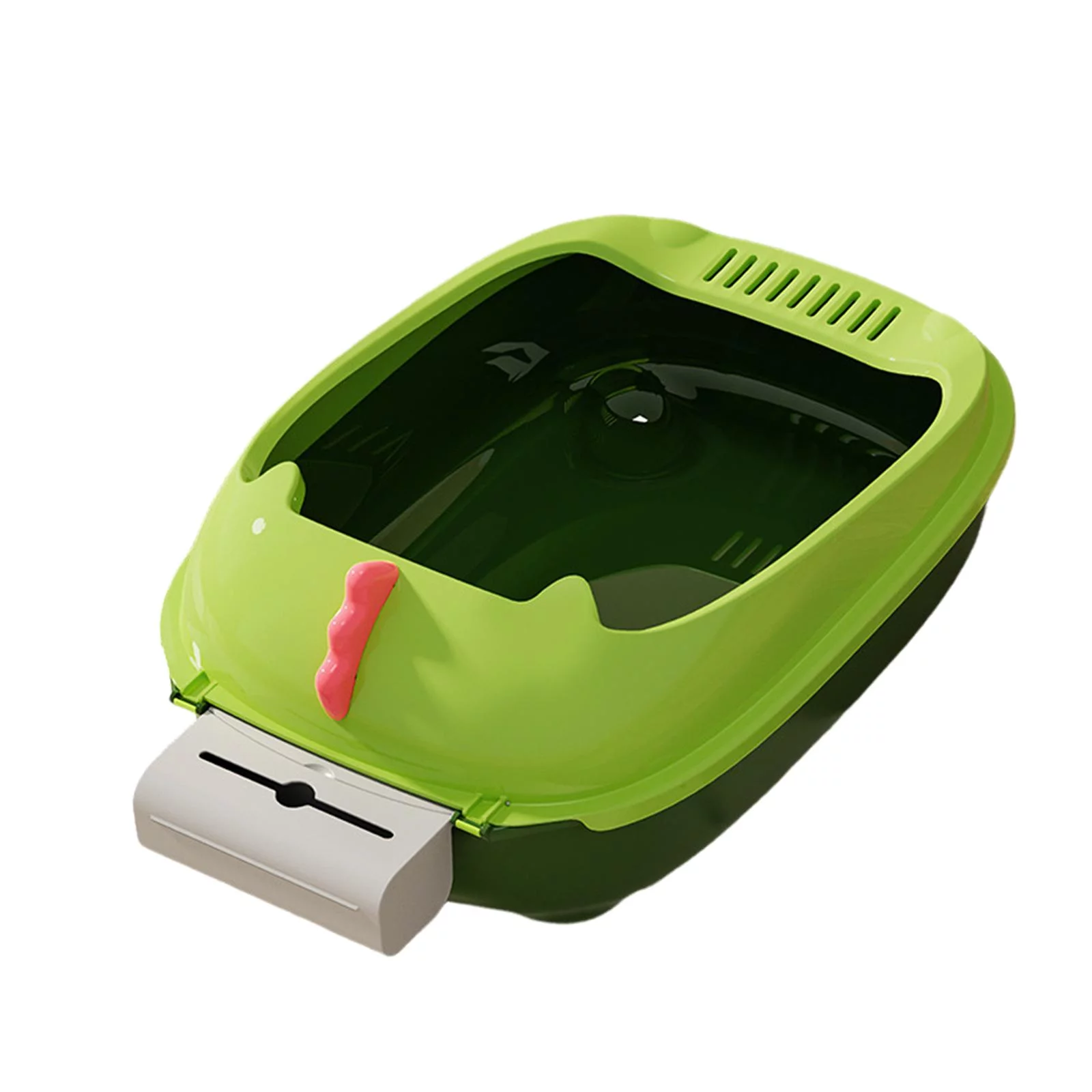 Pet Litter Tray Potty Toilet Cage Open Top Cat for Hamsters Kitty Green Base50X35X20CM