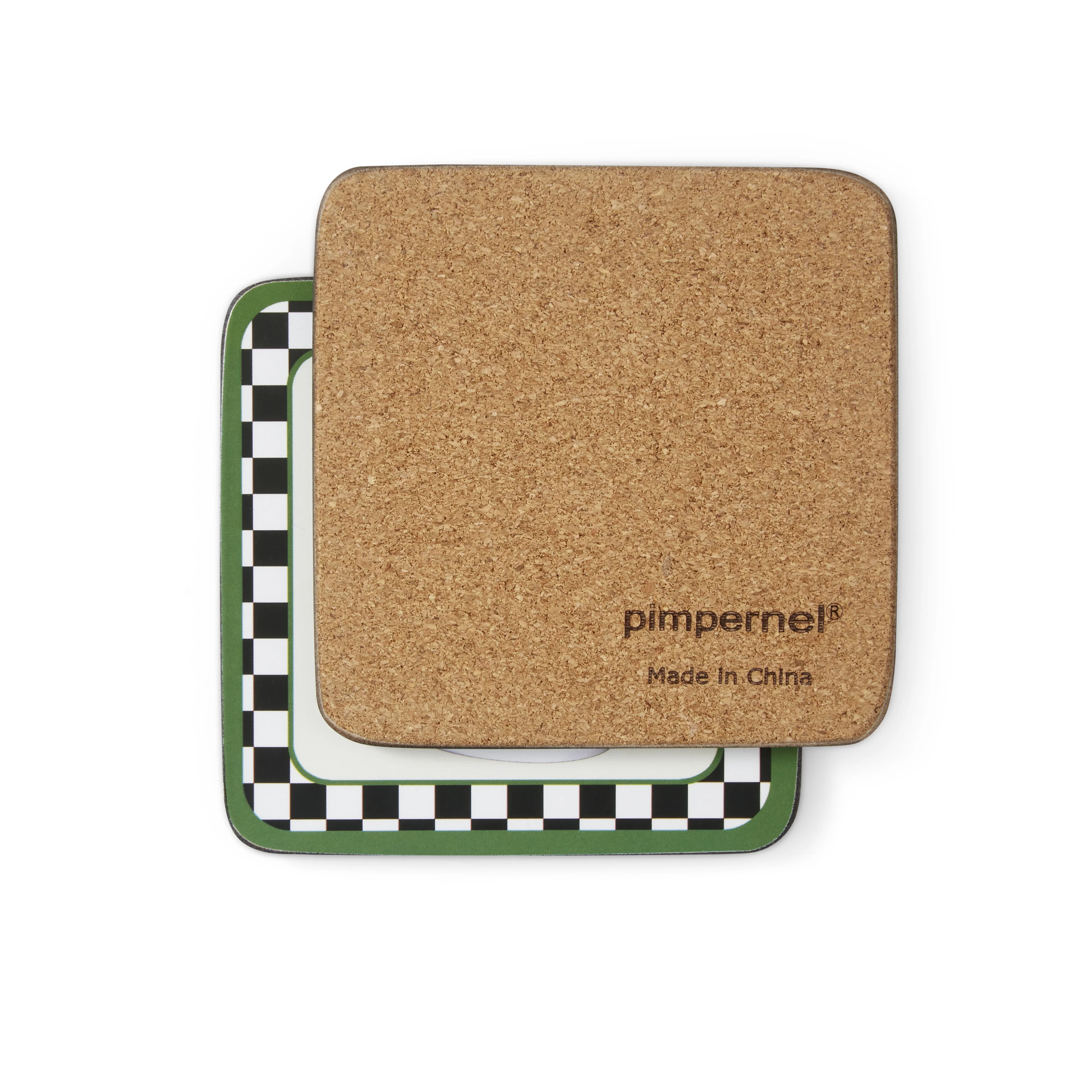 Pimpernel Christmas Coasters Set of 6, Cork Backed Board Heat and Stain Resistant, Black and White