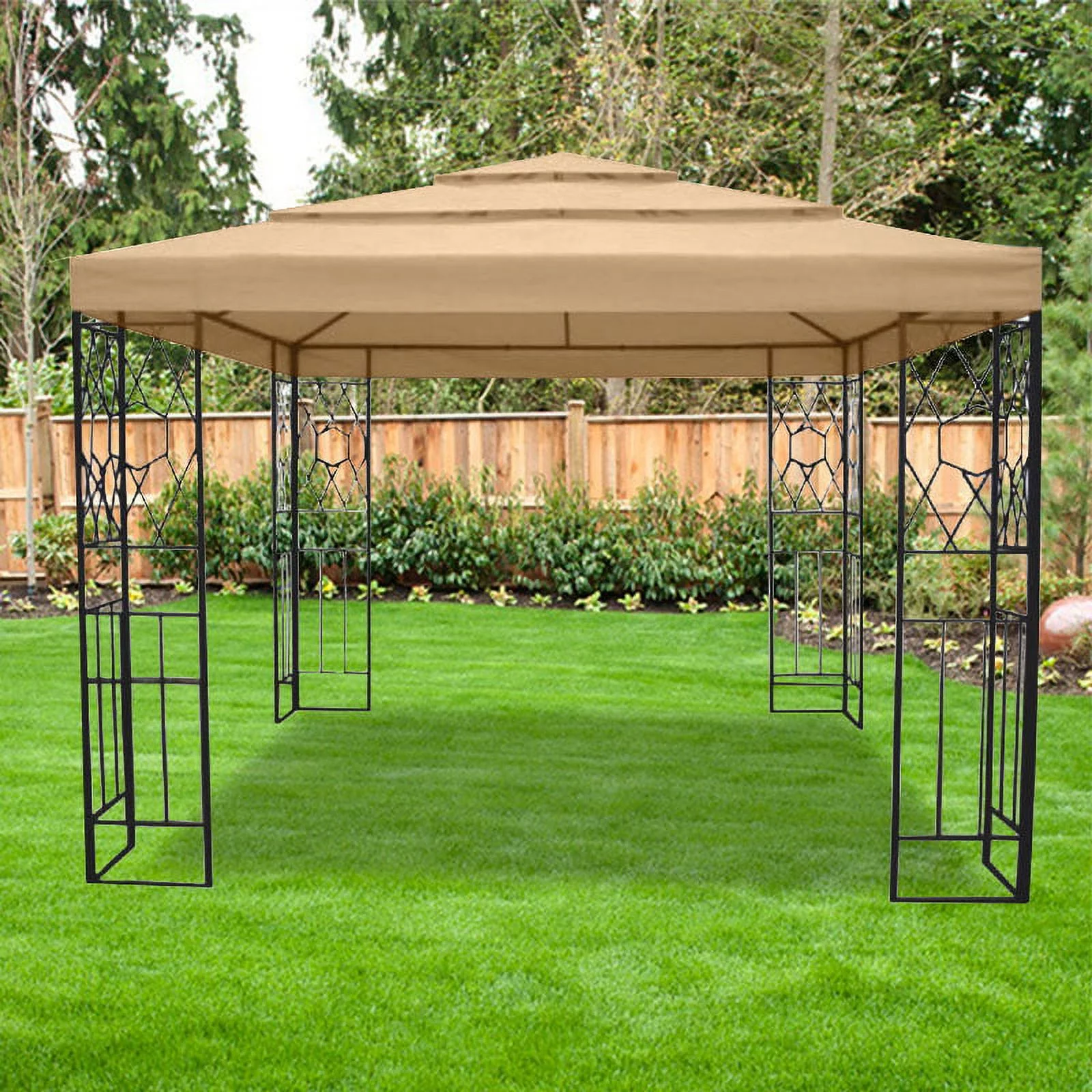 Garden Winds Replacement Canopy Top and Side Mosquito Netting Set for DC America Three Tier Gazebo - Riplock 350