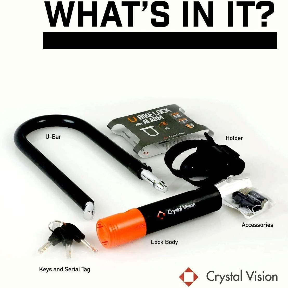 130db Alarm Padlock and Bike U Lock Combo