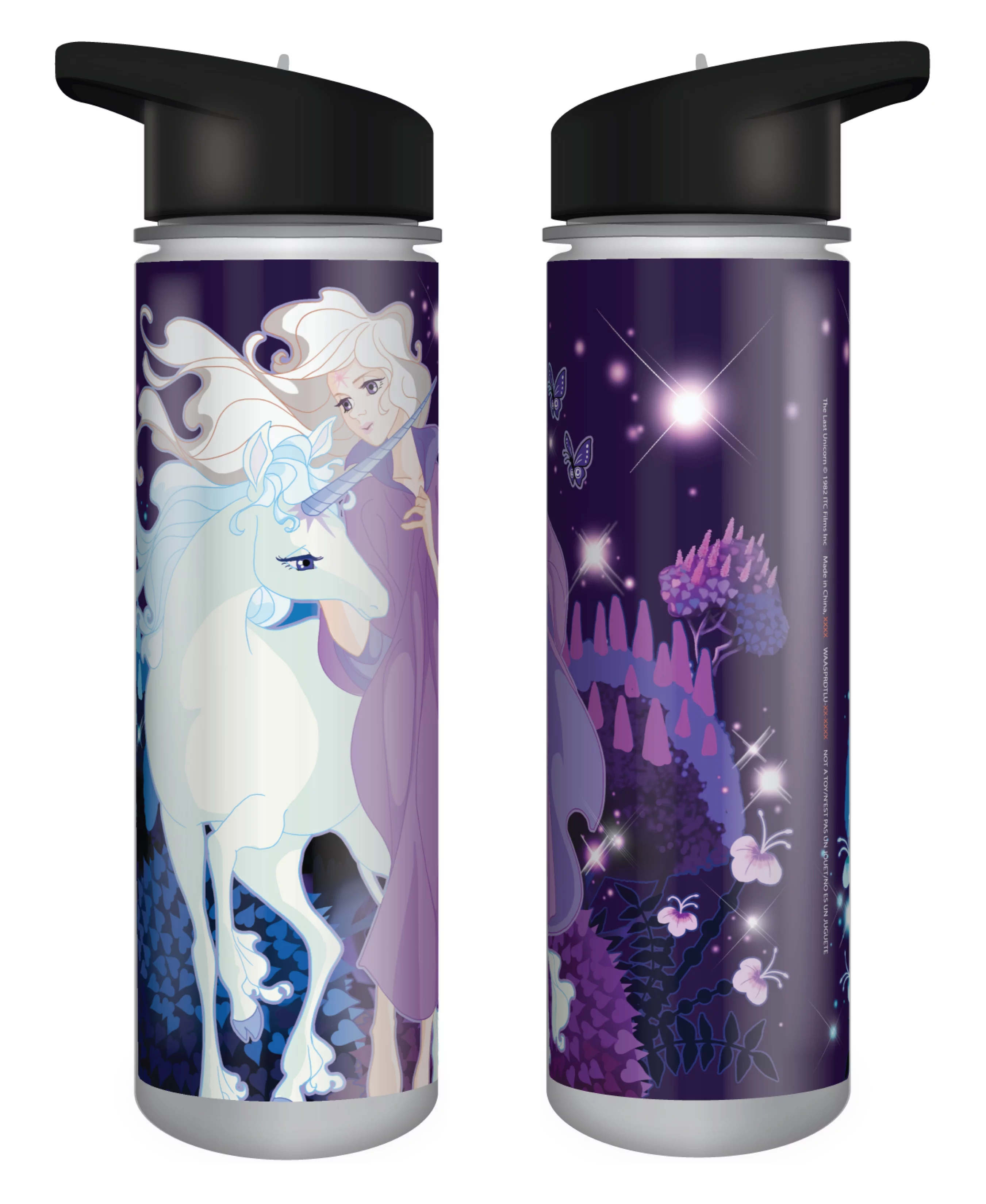 The Last Unicorn 24 Ounce Transparent Plastic Water Bottle