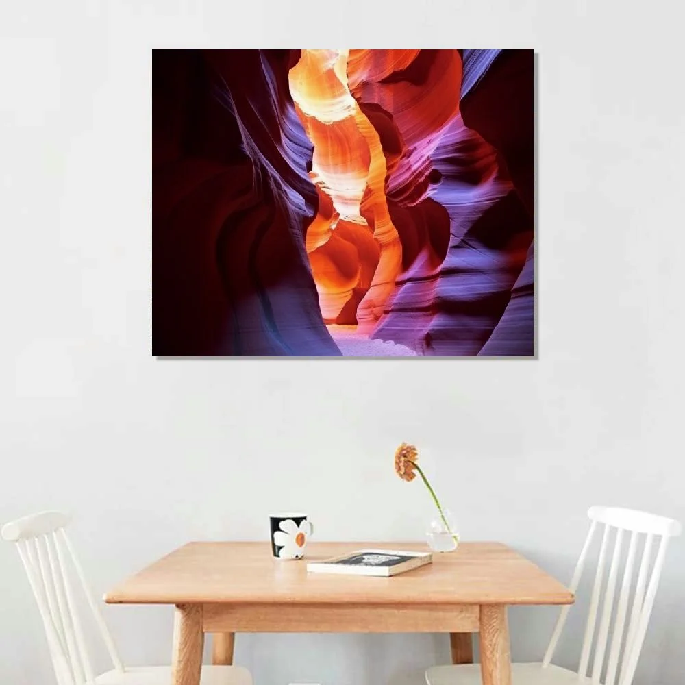 ARISTURING Antelope Canyon Canvas Wall Art Gallery Wrap of Slot Canyon Walls Shaped as Hourglass Leading to Sunlight Desert Photography Southwestern Decor