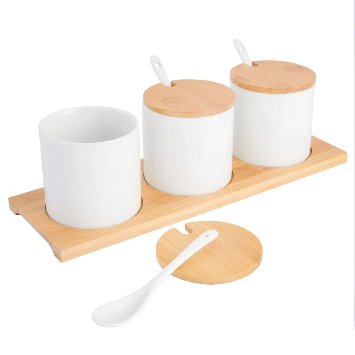 Gibson Home Gracious Dining 10 Piece Condiment Jars W/ Spoon and Lid Set