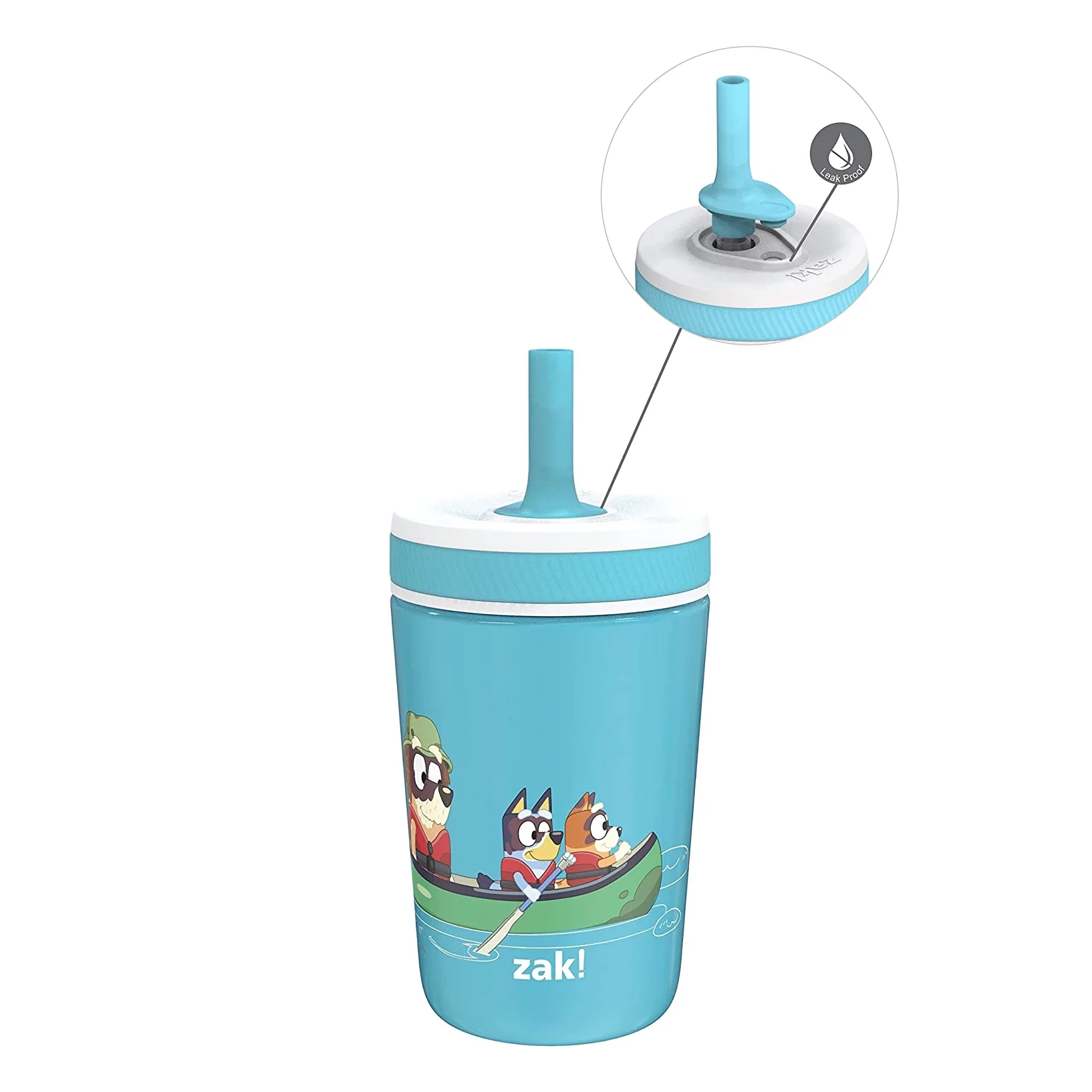 Zak Designs Bluey Kelso Toddler Cups For Travel or At Home, 12oz Vacuum Insulated Stainless Steel Sippy Cup With Leak-Proof Design is Perfect For Kids (Bluey, Bingo, Grandad Mort)