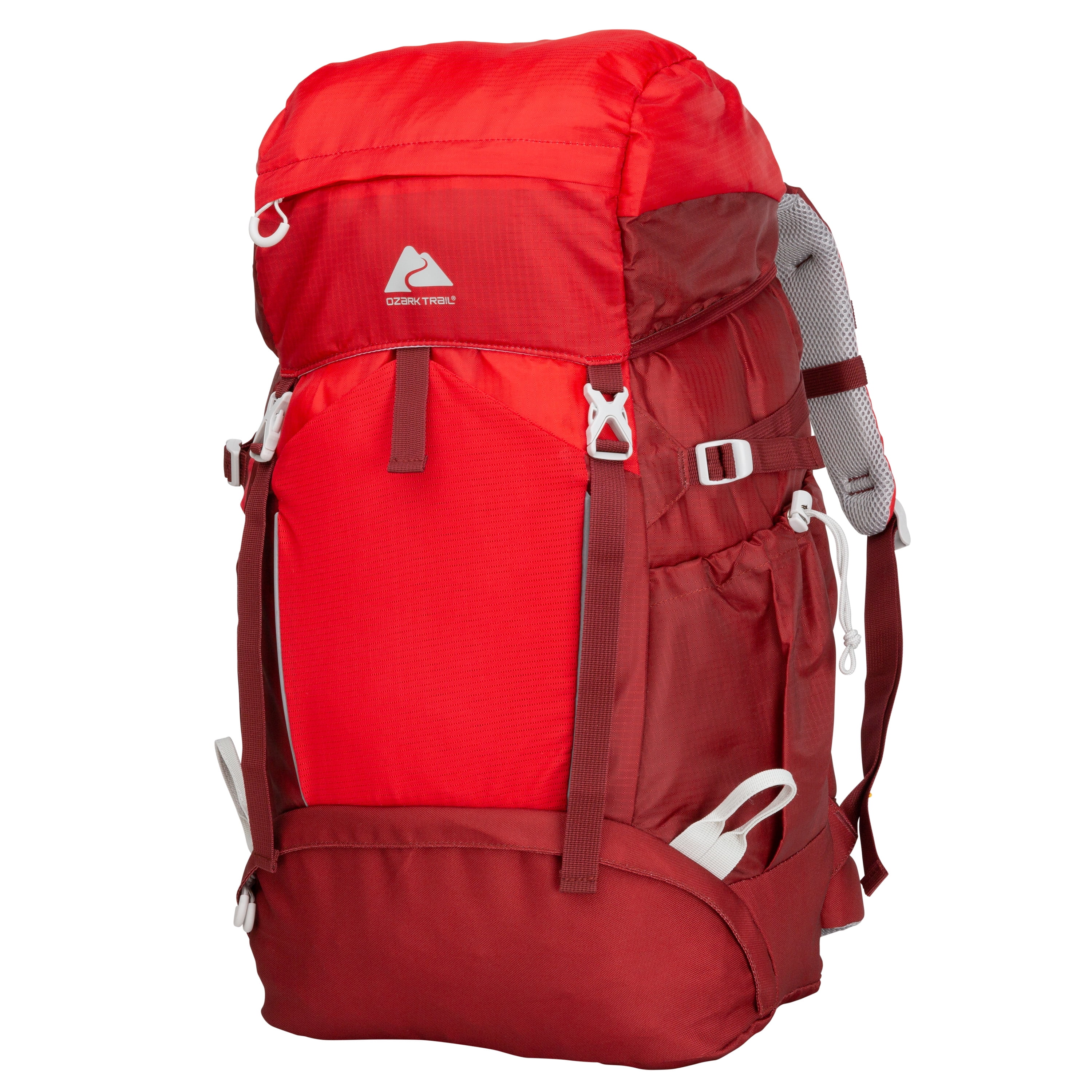 Ozark Trail 47 L Hydration Compatible, Hiking, Camping, Travel Backpack, Red, Unisex