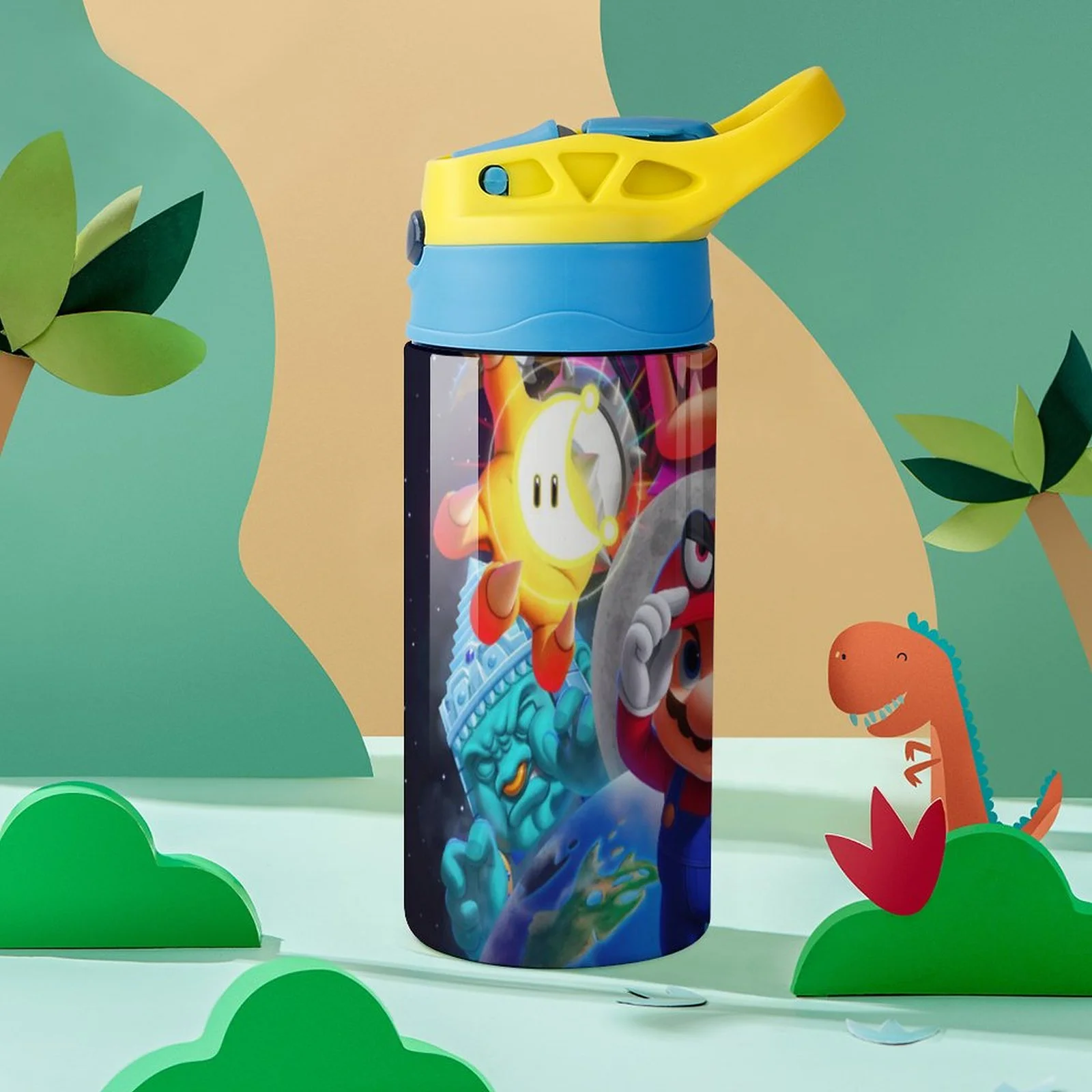 Super Mario Odyssey Kid's Insulated Water Bottle With Straw Vacuum Stainless Steel Cup Leak-Proof Children Toddler Thermoses