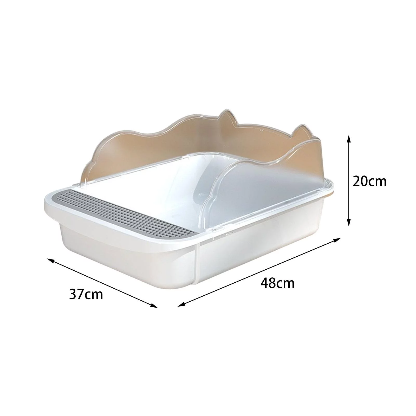 Cat Kitty Litter Pan, Open Top Pet Litter Tray, Cat Bedpan, Cat Sandbox, Semi Closed Cat Sand Basin, Splashproof Cat Toilet L