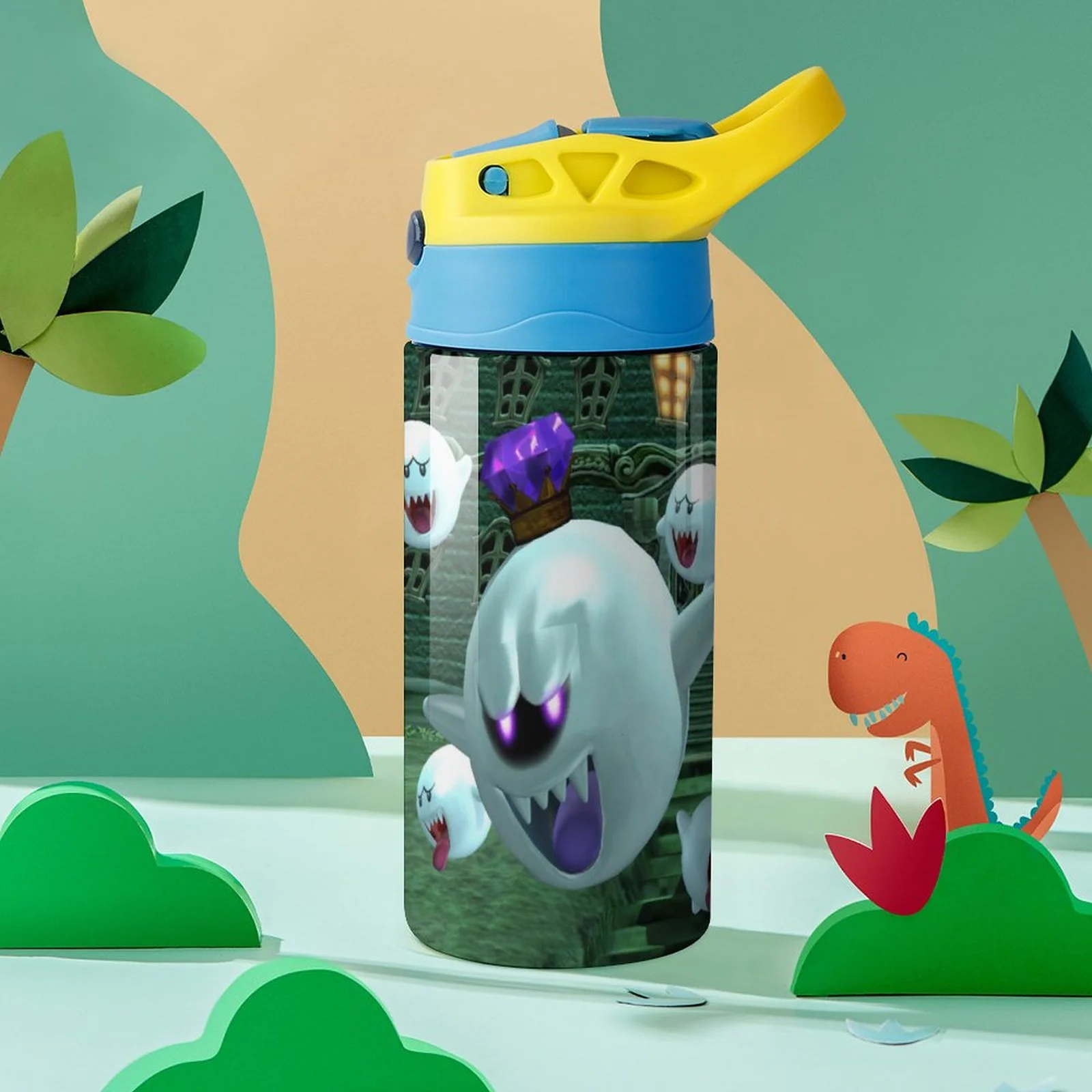 Boo Game Luigi's Mansion Kid's Insulated Water Bottle With Straw Vacuum Stainless Steel Cup Leak-Proof Children Toddler Thermoses