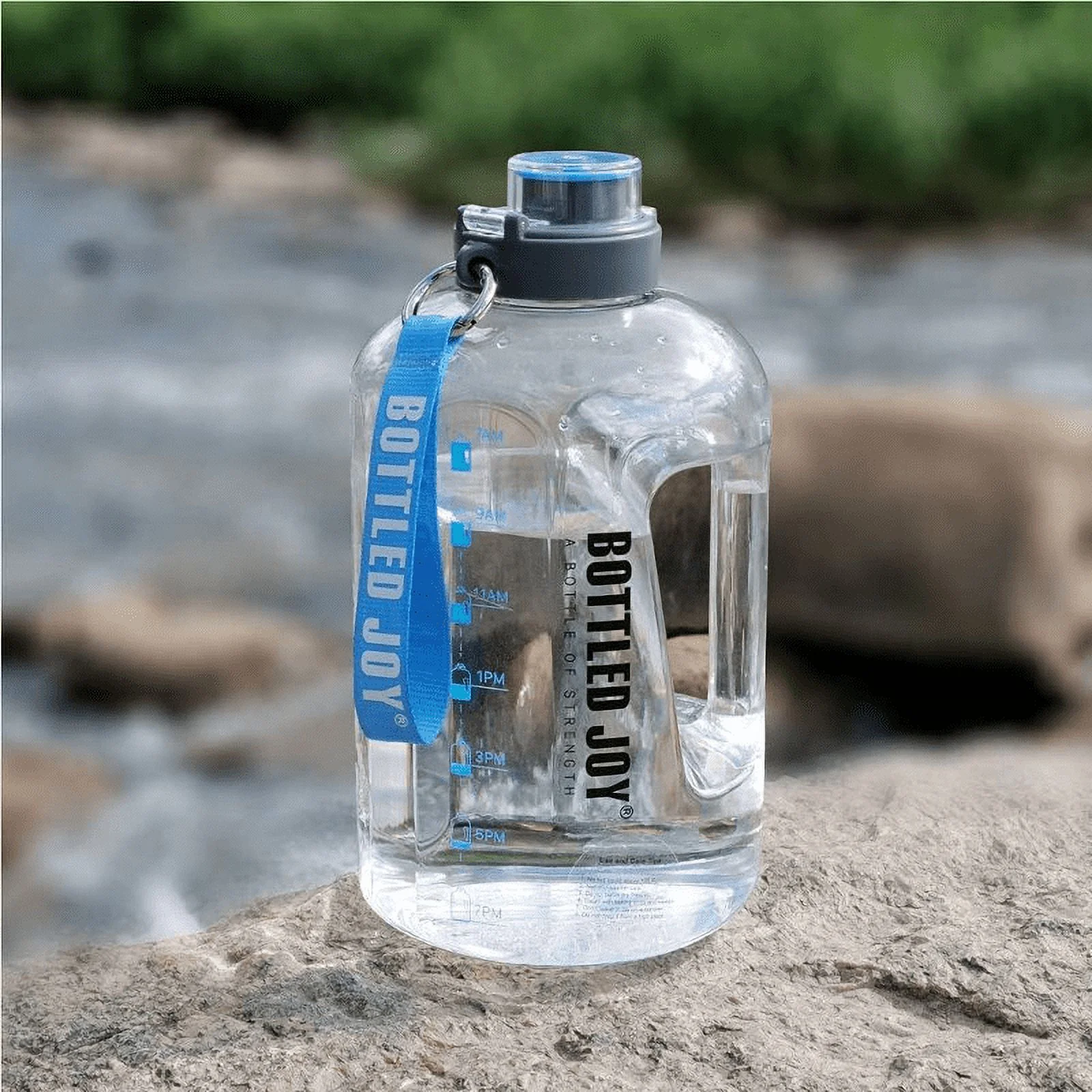 Louis Donné Large Water Bottle, 52 oz Water Bottle with Motivational Time Marker, For Bottled Joy Sports Jug, Leakproof BPA Free Sports Water Bottle, Mother's Day Gift - Clear