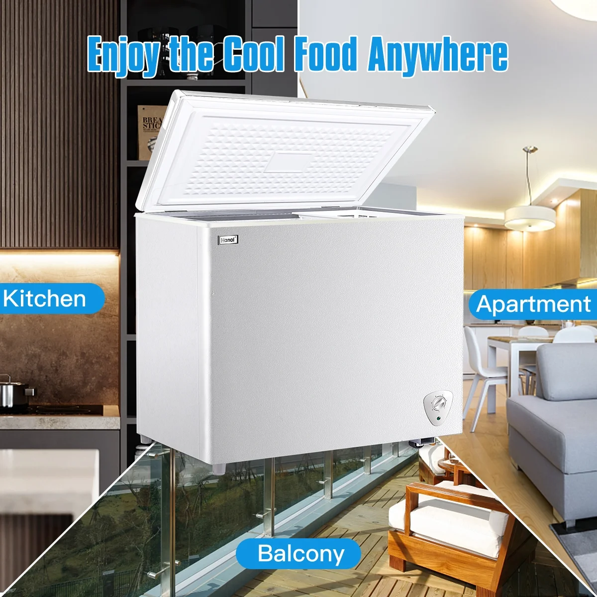 WANAI Chest Freezer 7.0 Cu. ft.,White