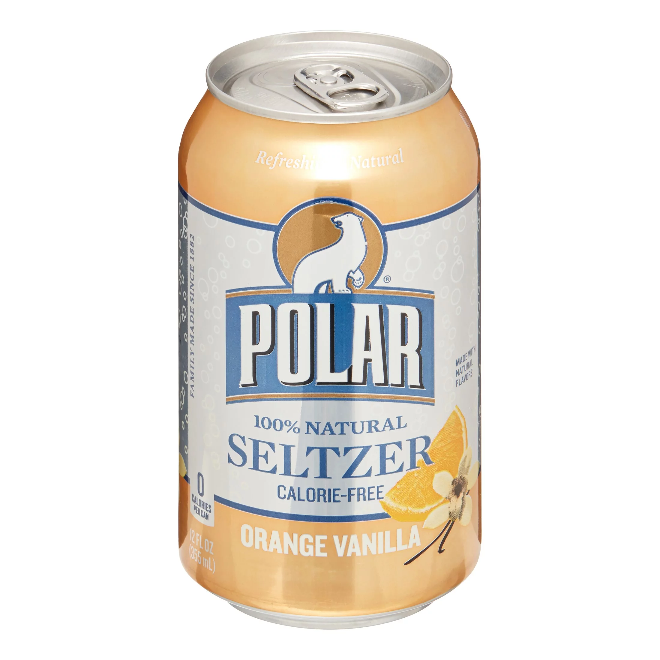 Polar Seltzer Water, Orange Vanilla, 12 Fl Oz, 12 Count