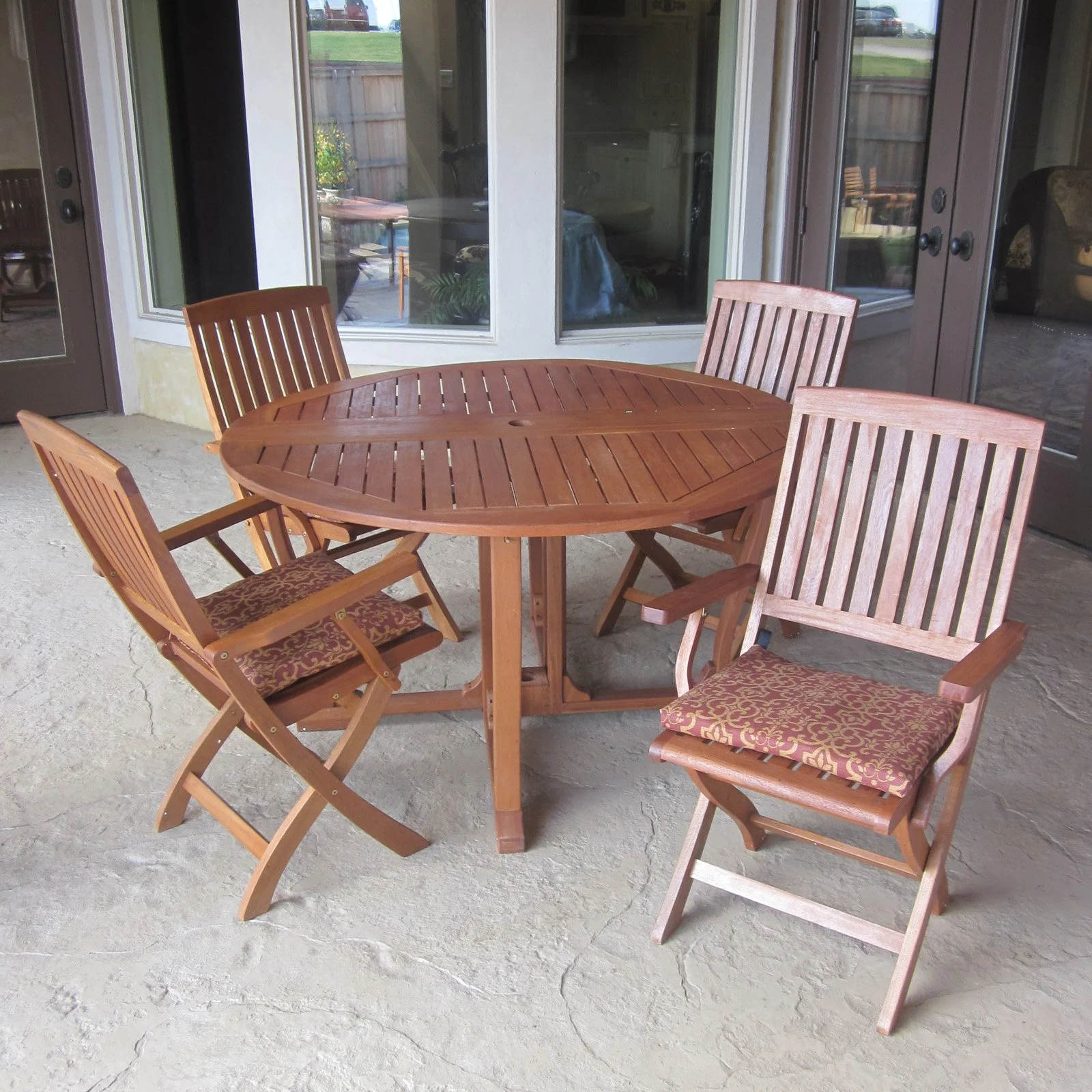 International Caravan Royal Tahiti Marbella 5 pc. Outdoor Wood Patio Dining Set