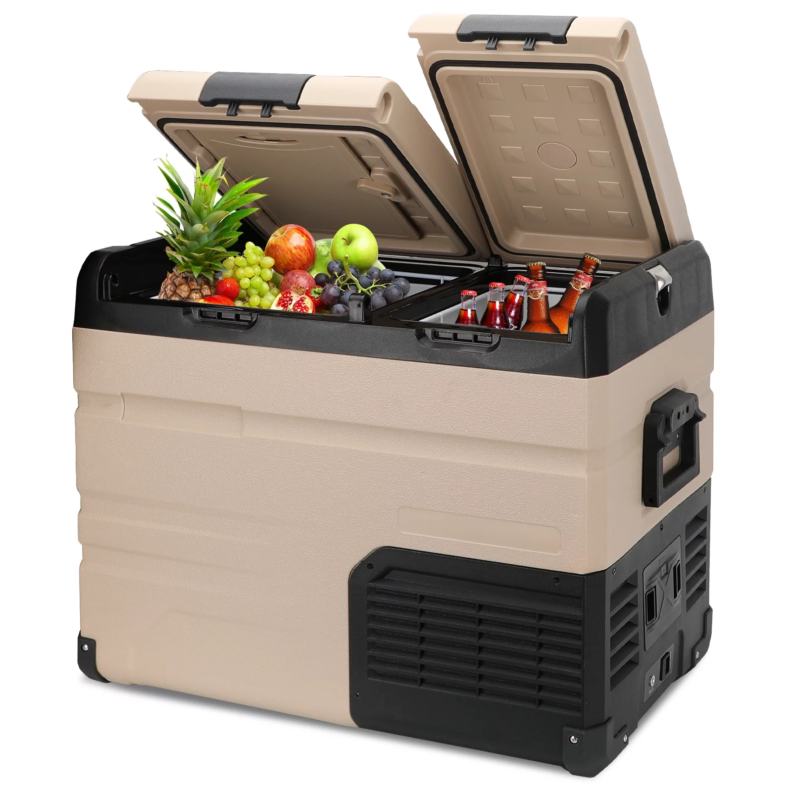 Domende 12 Volt Portable Refrigerator 48qt Car Fridge Freezer,Dual Zone, -4℉-68℉ Electric Compressor Cooler 12/24V DC and 100-240V AC for Car, Camping,Outdoor