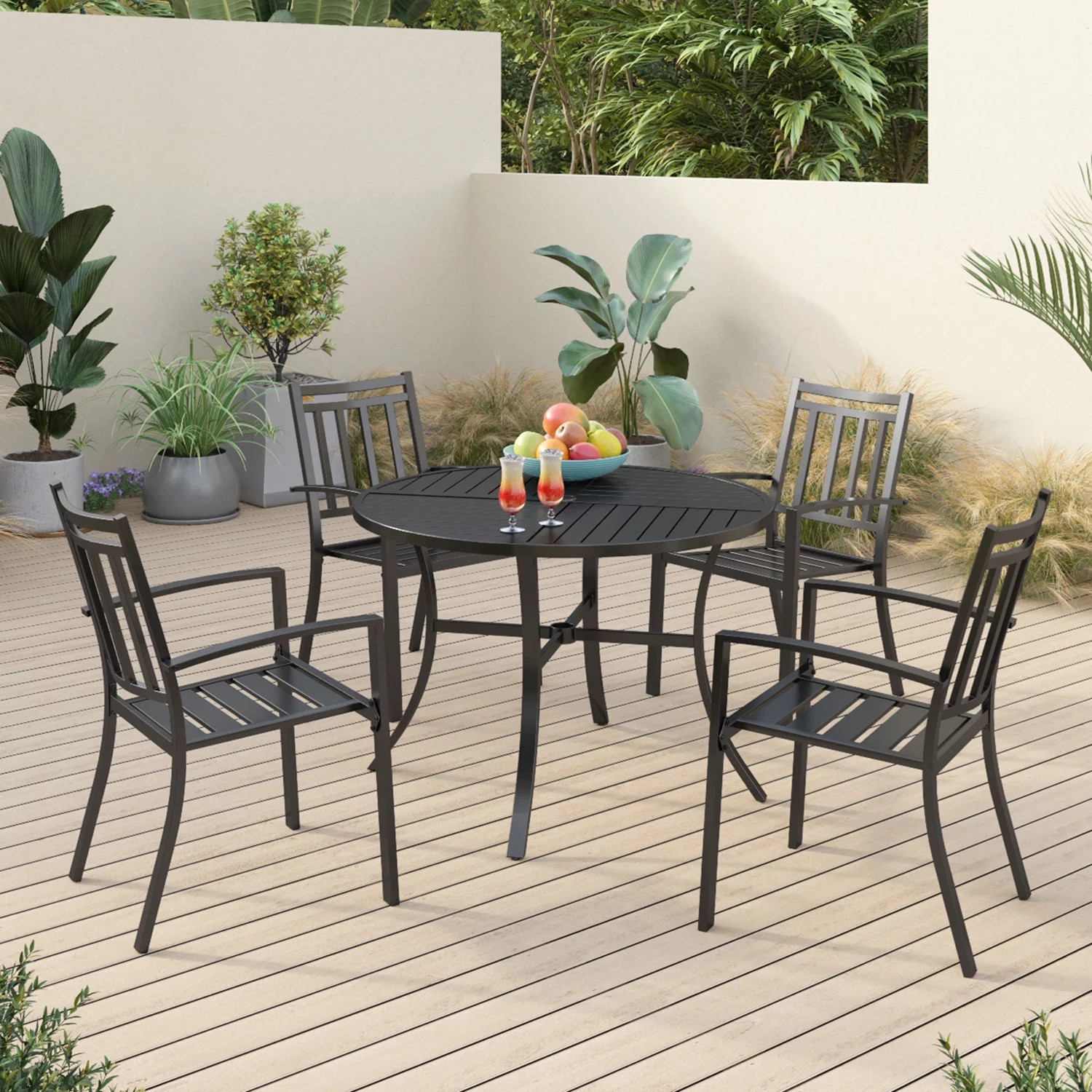 Sophia & William 5 Peices Metal Patio Outdoor Dining Set with 42