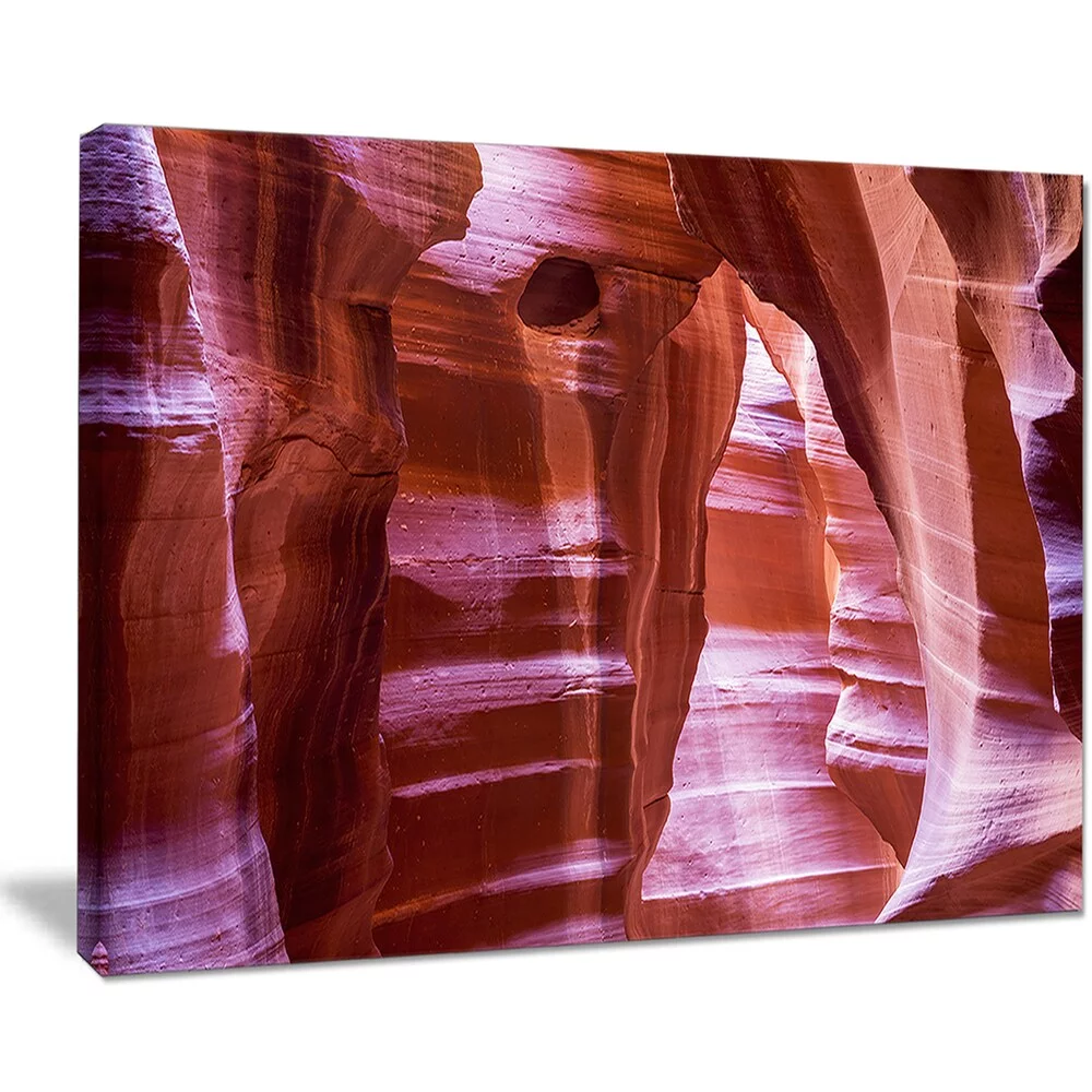 DESIGN ART Antelope Canyon Structures - Landscape Photo Canvas Print - Brown 36 in. wide x 28 in. high - 3 Panels